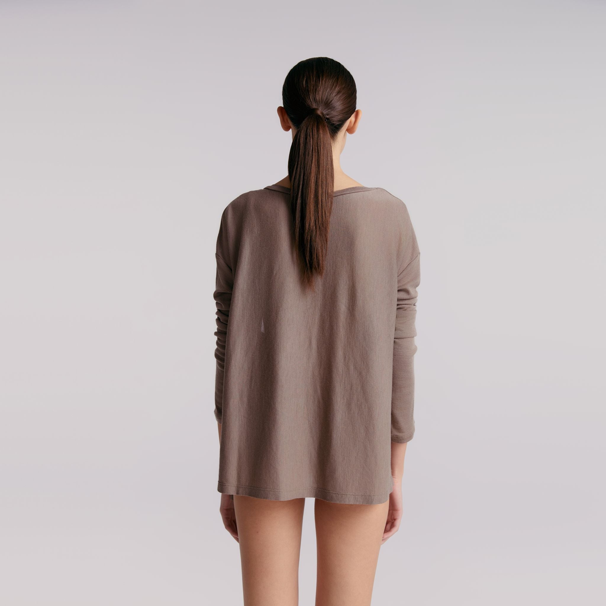 Loose Knitted Shirt,Warm Grey