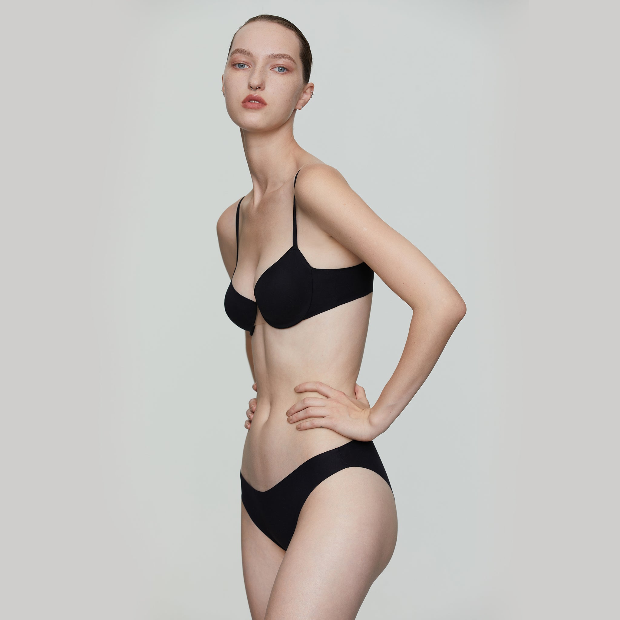 Stretch 3/4 Underwire Bra,Black