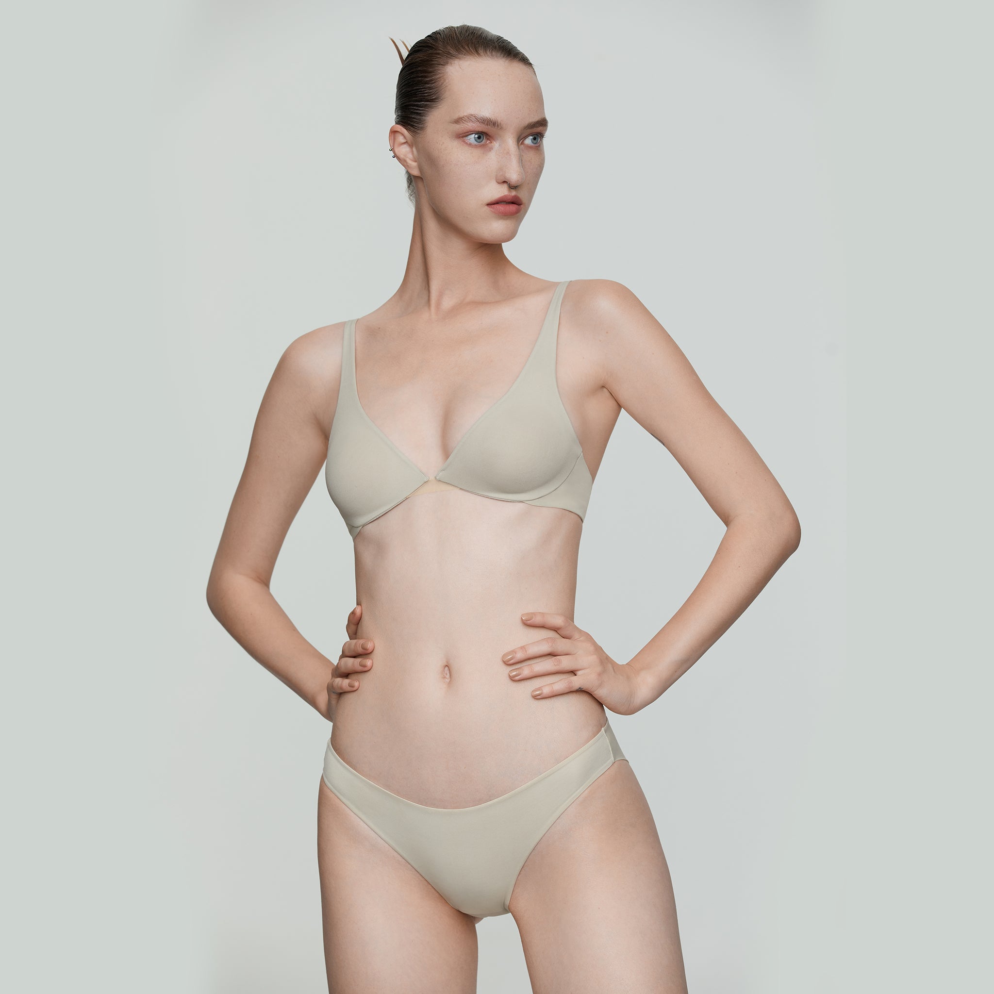 Soft Stretch Underwire Bra,Sand