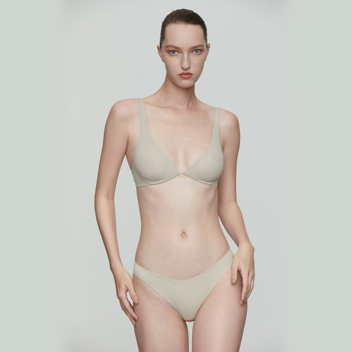 Soft Stretch Underwire Bra,Sand