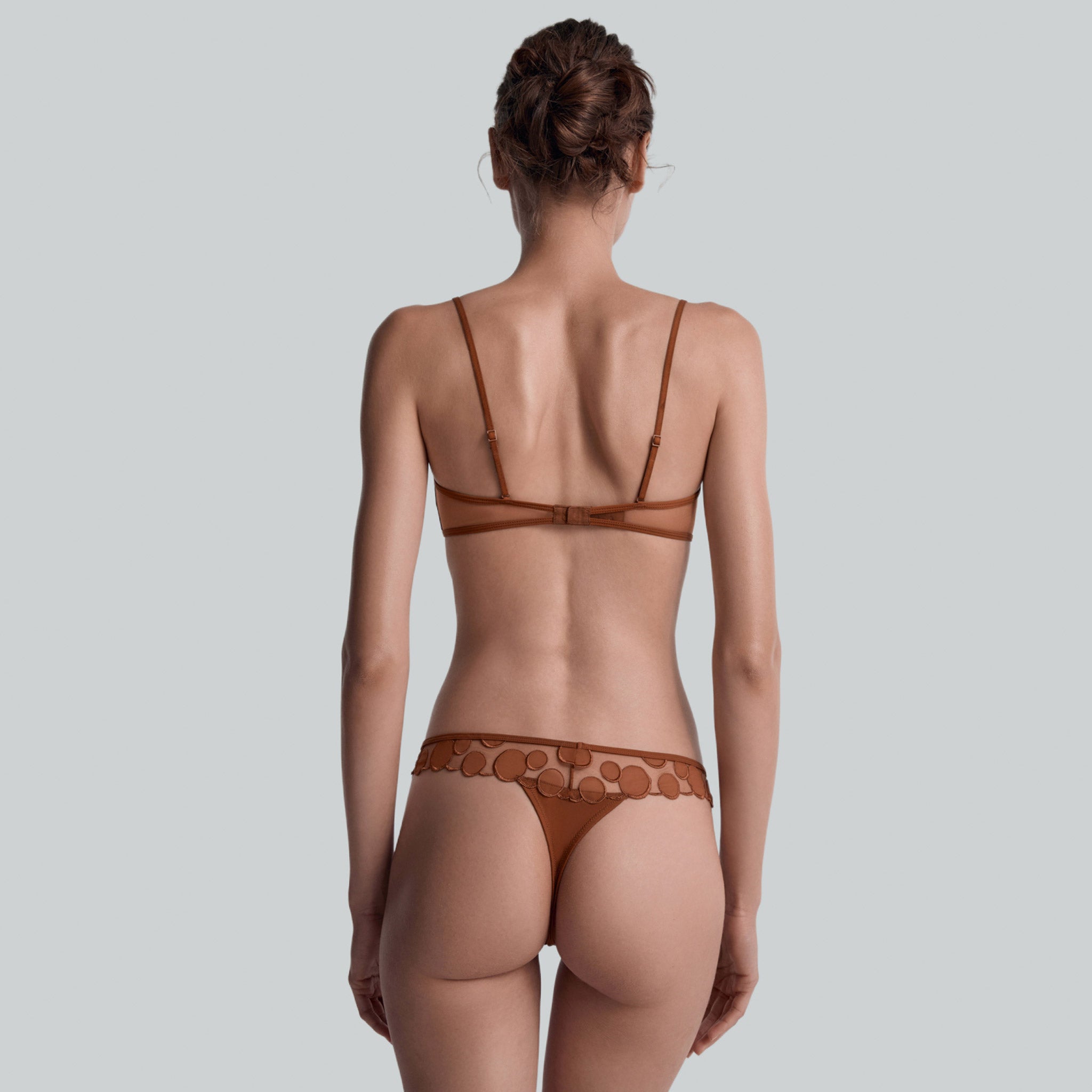 Embroidery Bralette,Pumpkin Orange