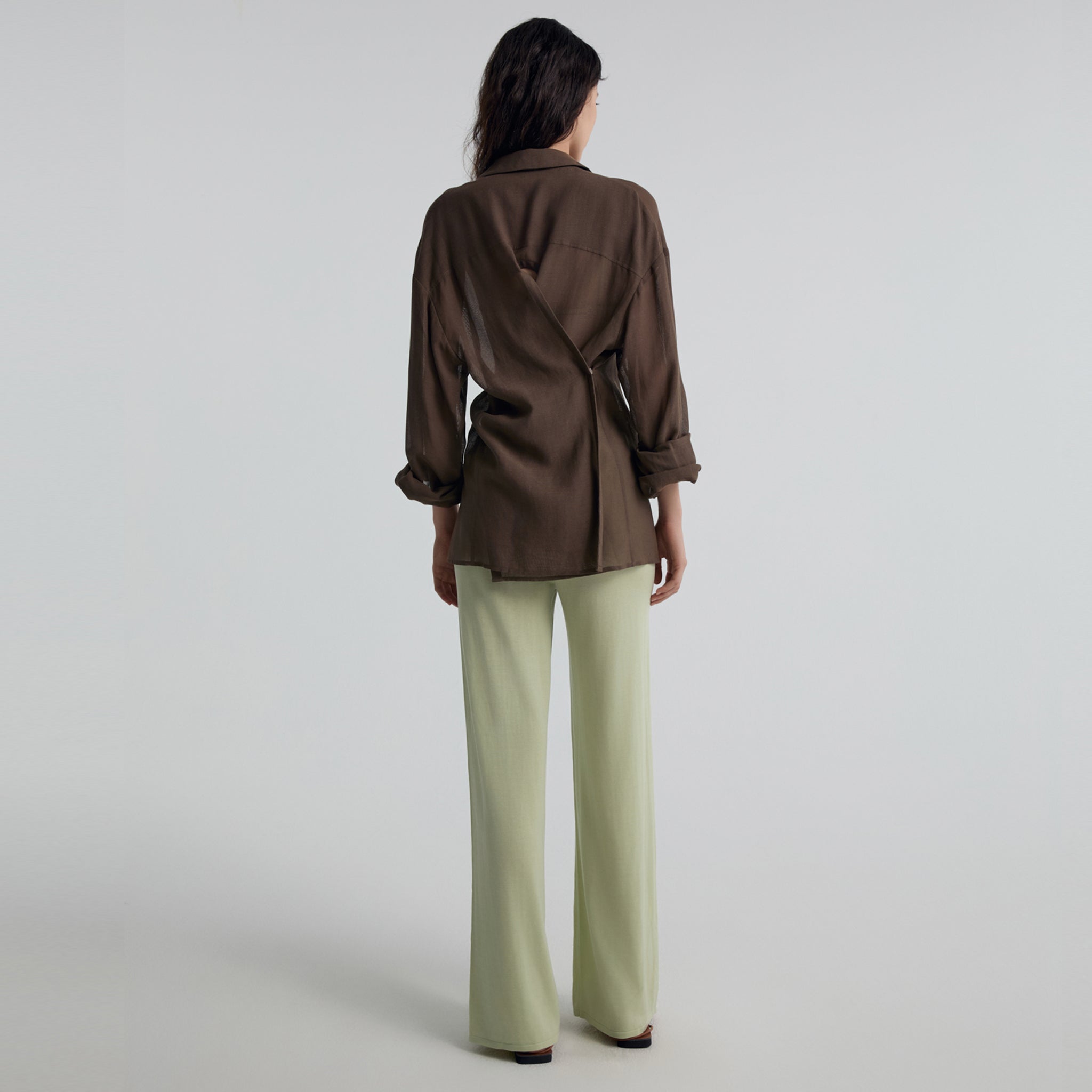 Open Back Shirt, Espresso