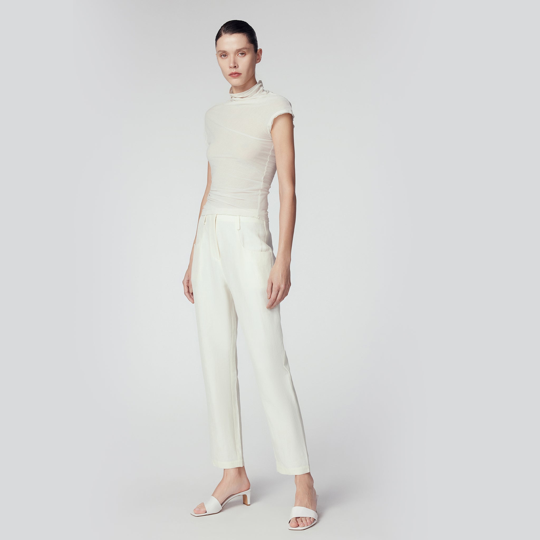 Asymmetrical T- Shirt, Off-White