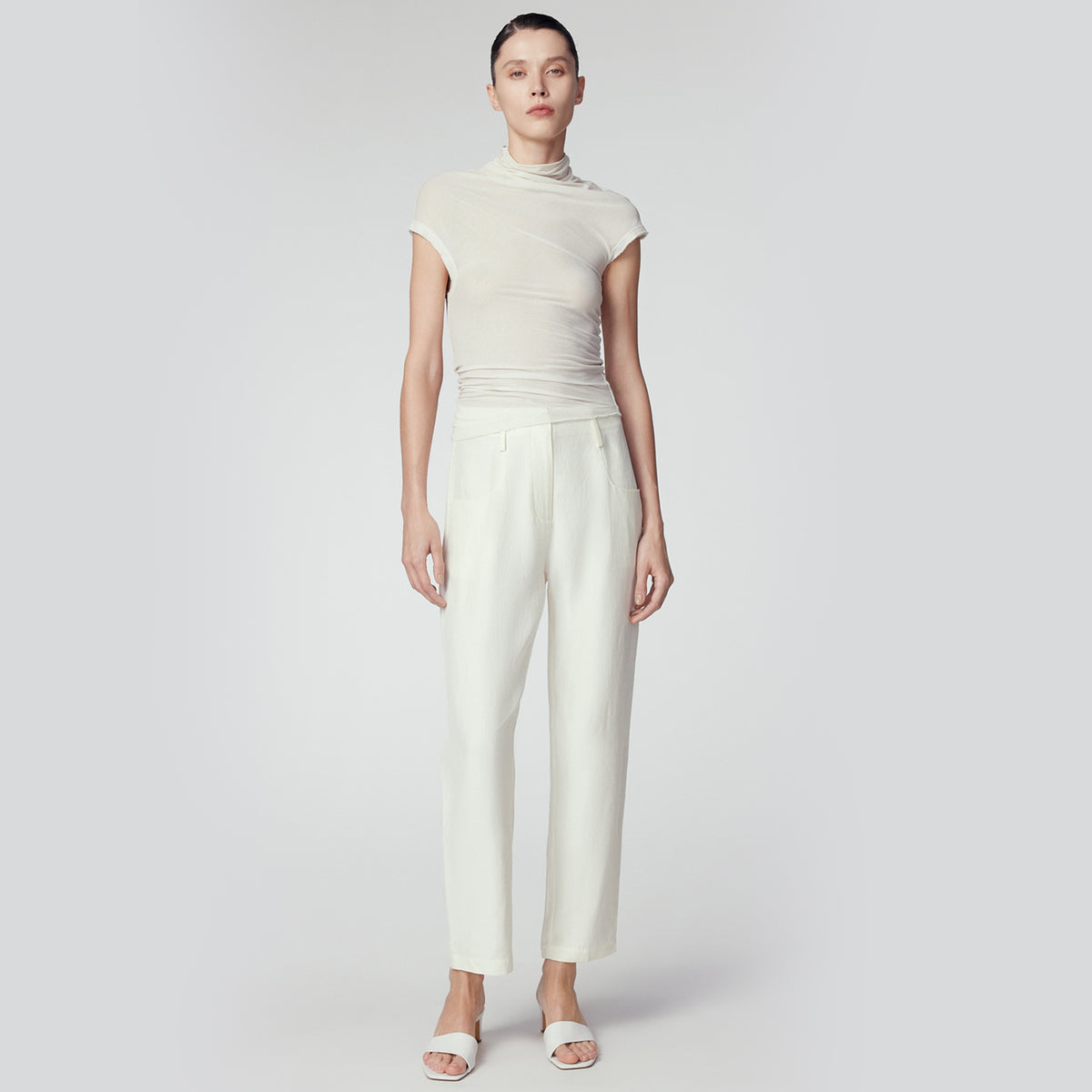 Asymmetrical T- Shirt, Off-White