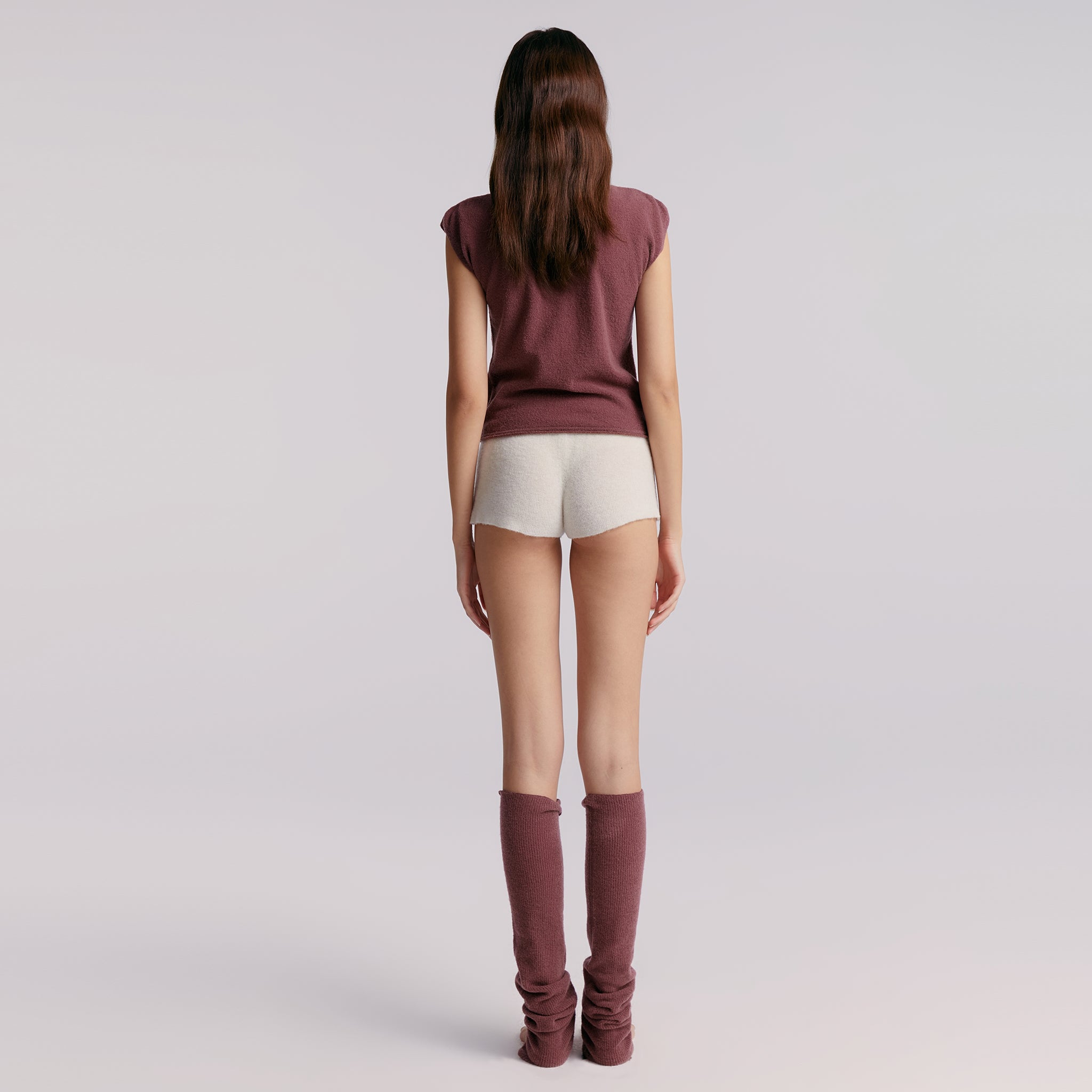 Sleeveless Sweater with Turtleneck,Grape-Purple