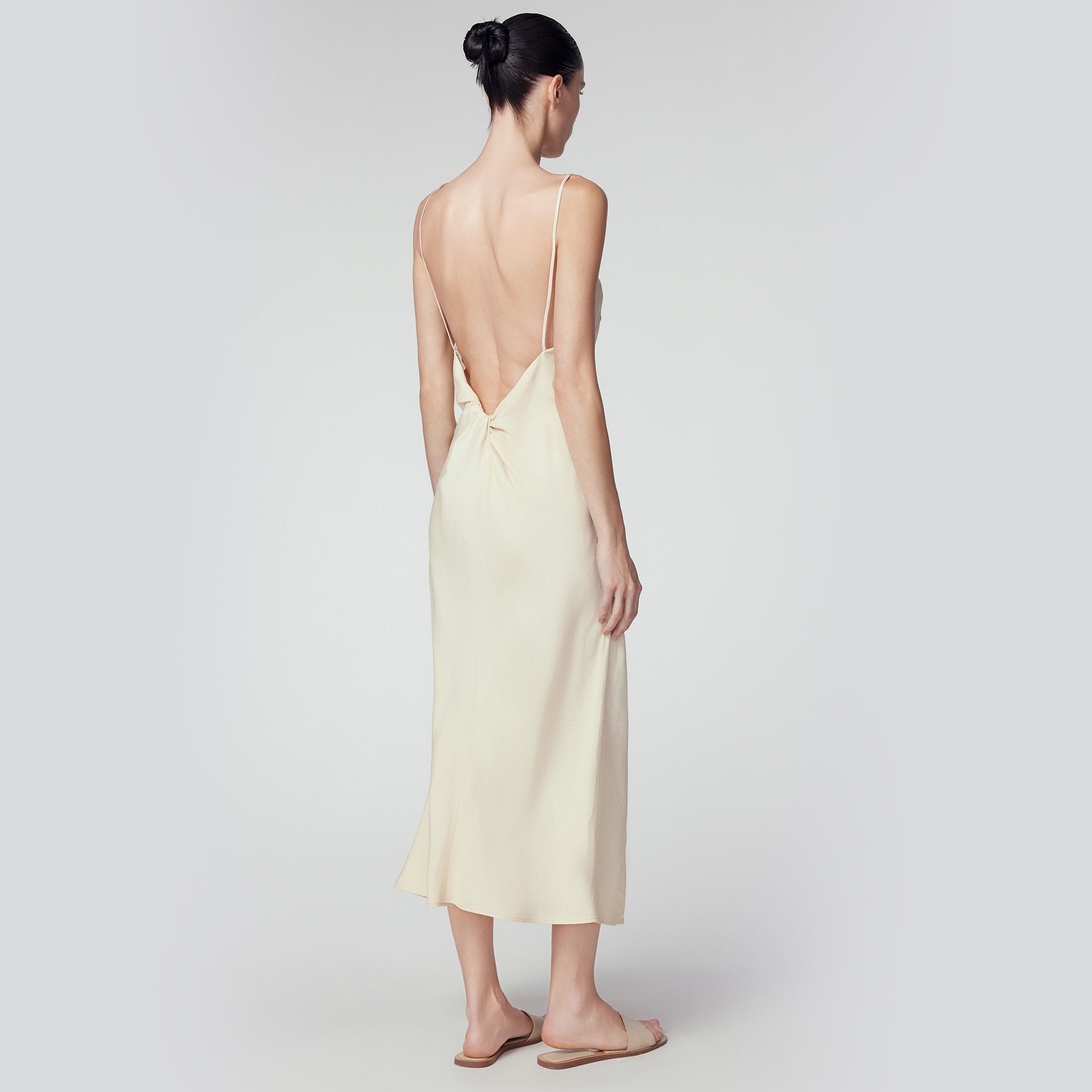 Silk Maxi Slip Dress, Cream