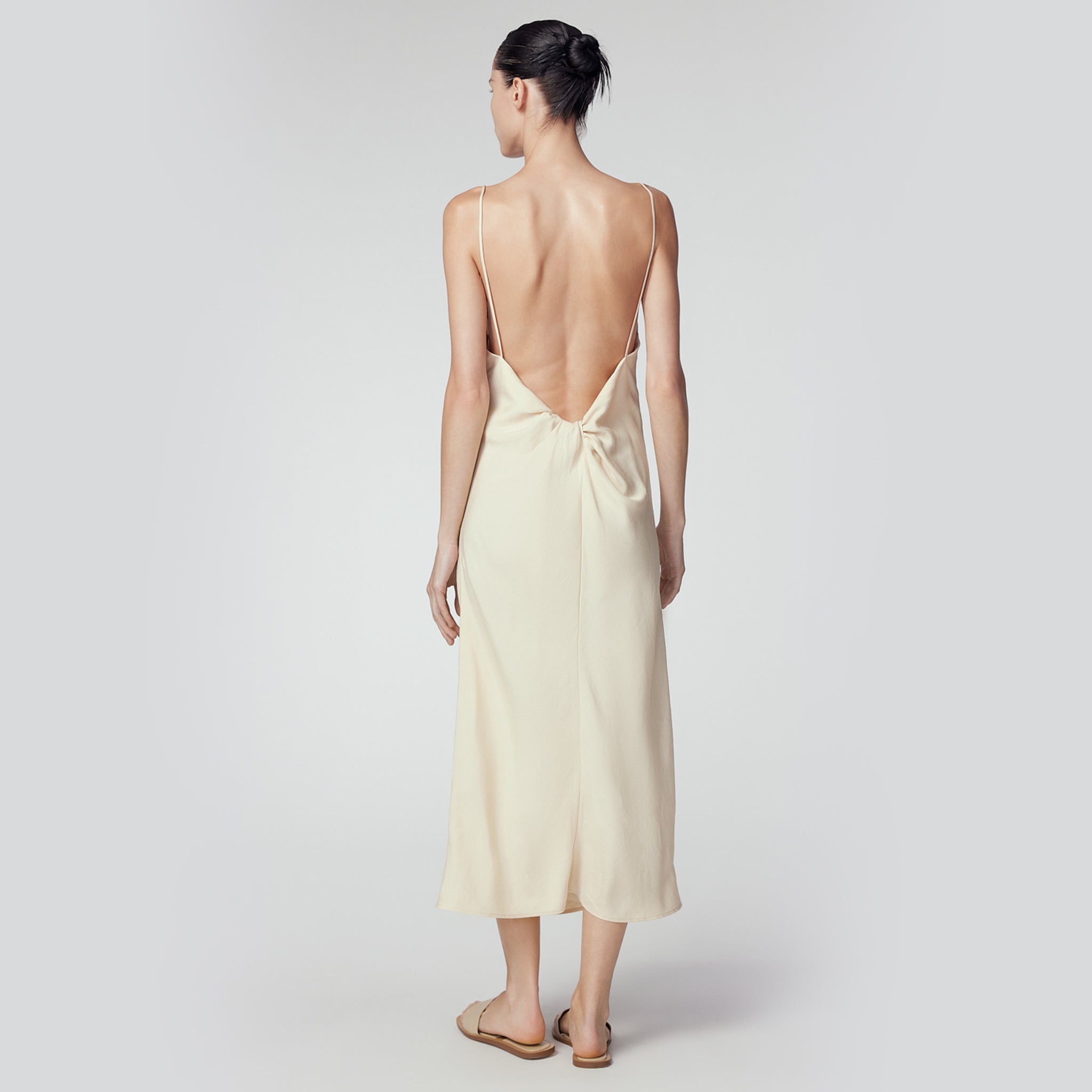 Silk Maxi Slip Dress, Cream