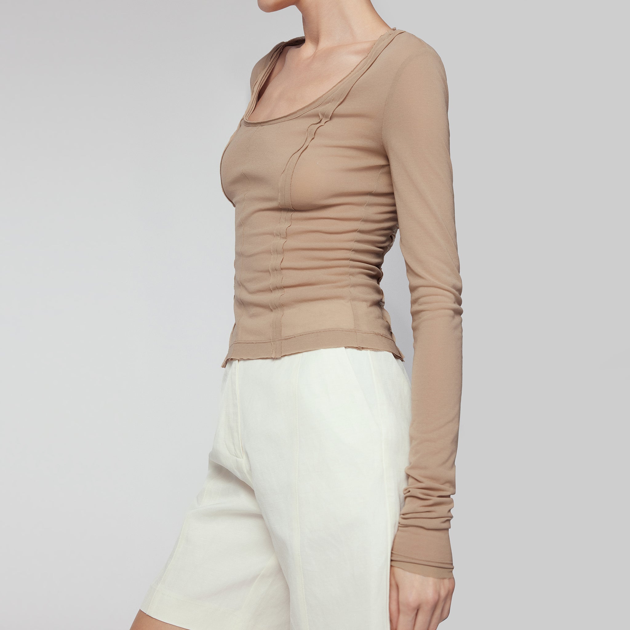 See-Through Top, Khaki