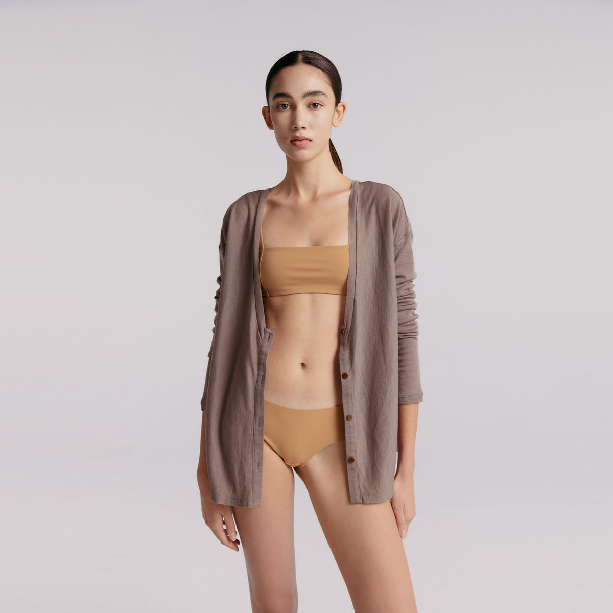 Loose Knitted Shirt,Warm Grey