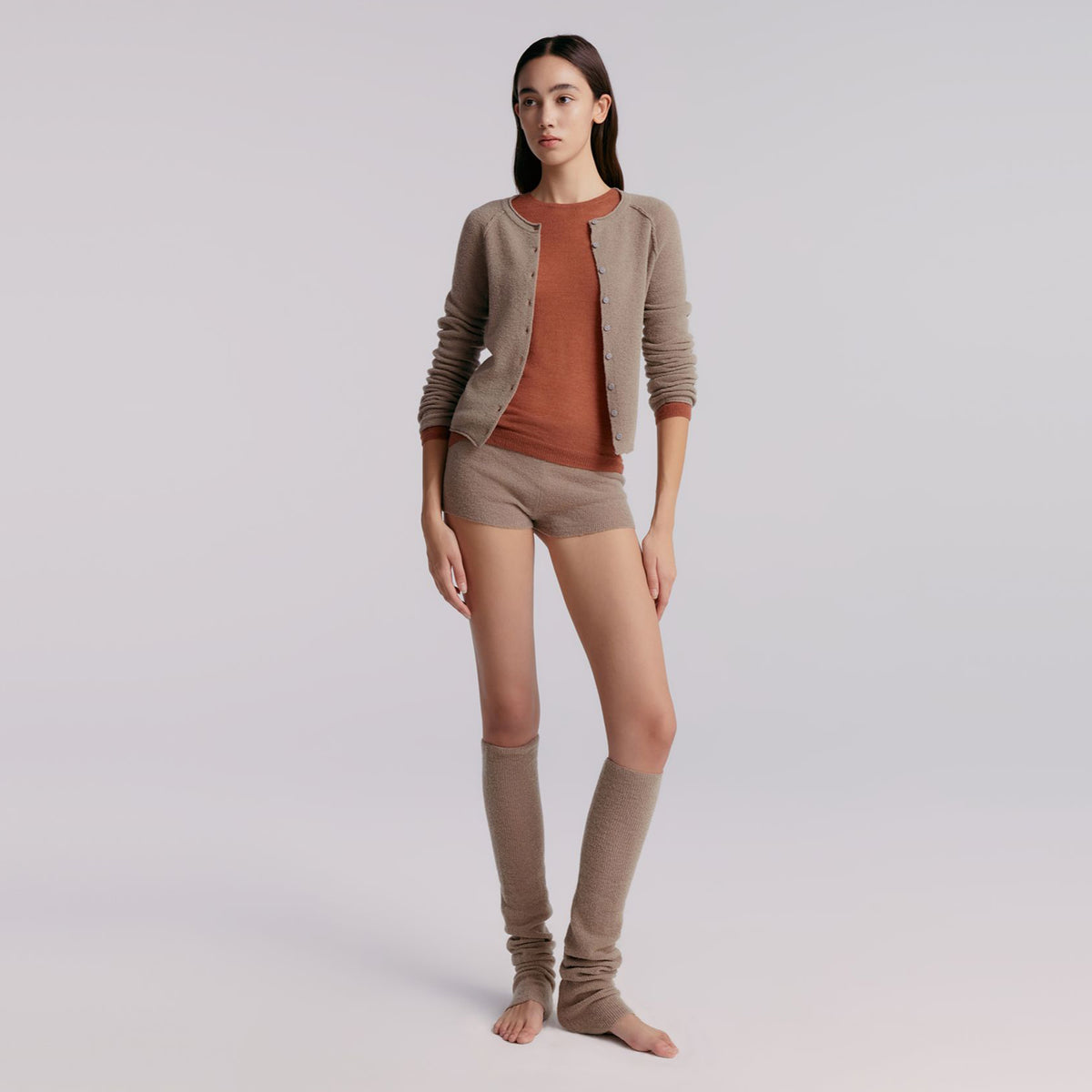 Raglan Cardigan,Warm Grey