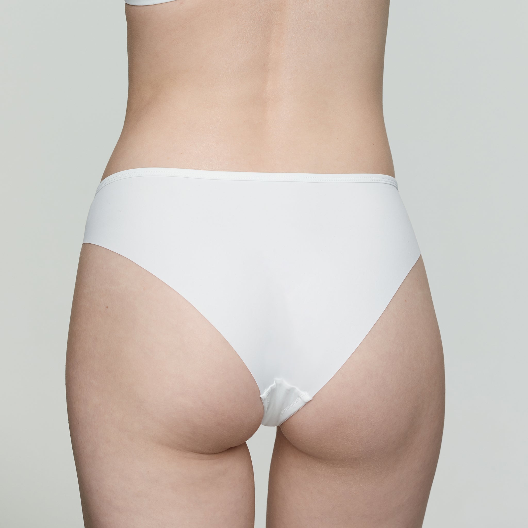 Stitching Mid-waist Briefs,White