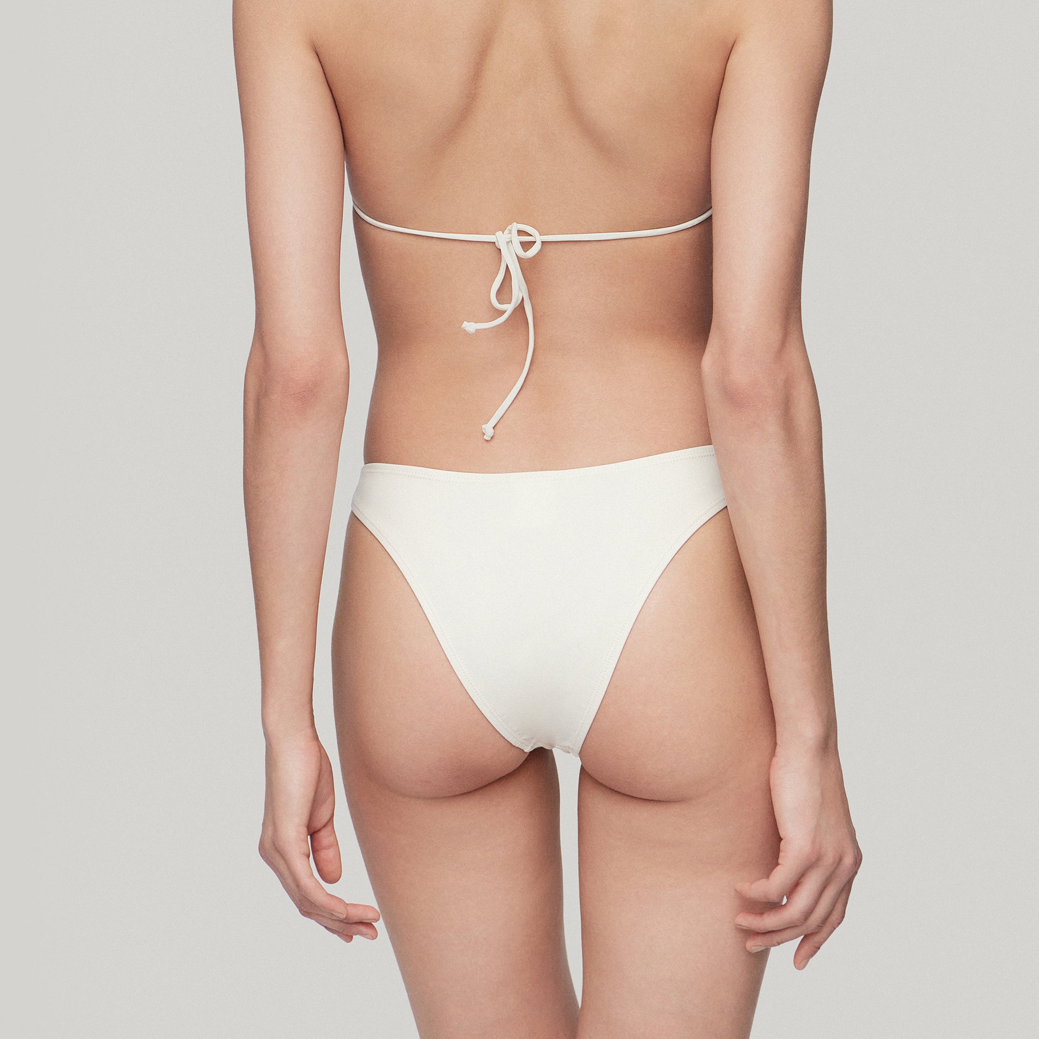 Drawstring Bikini Bottom,White