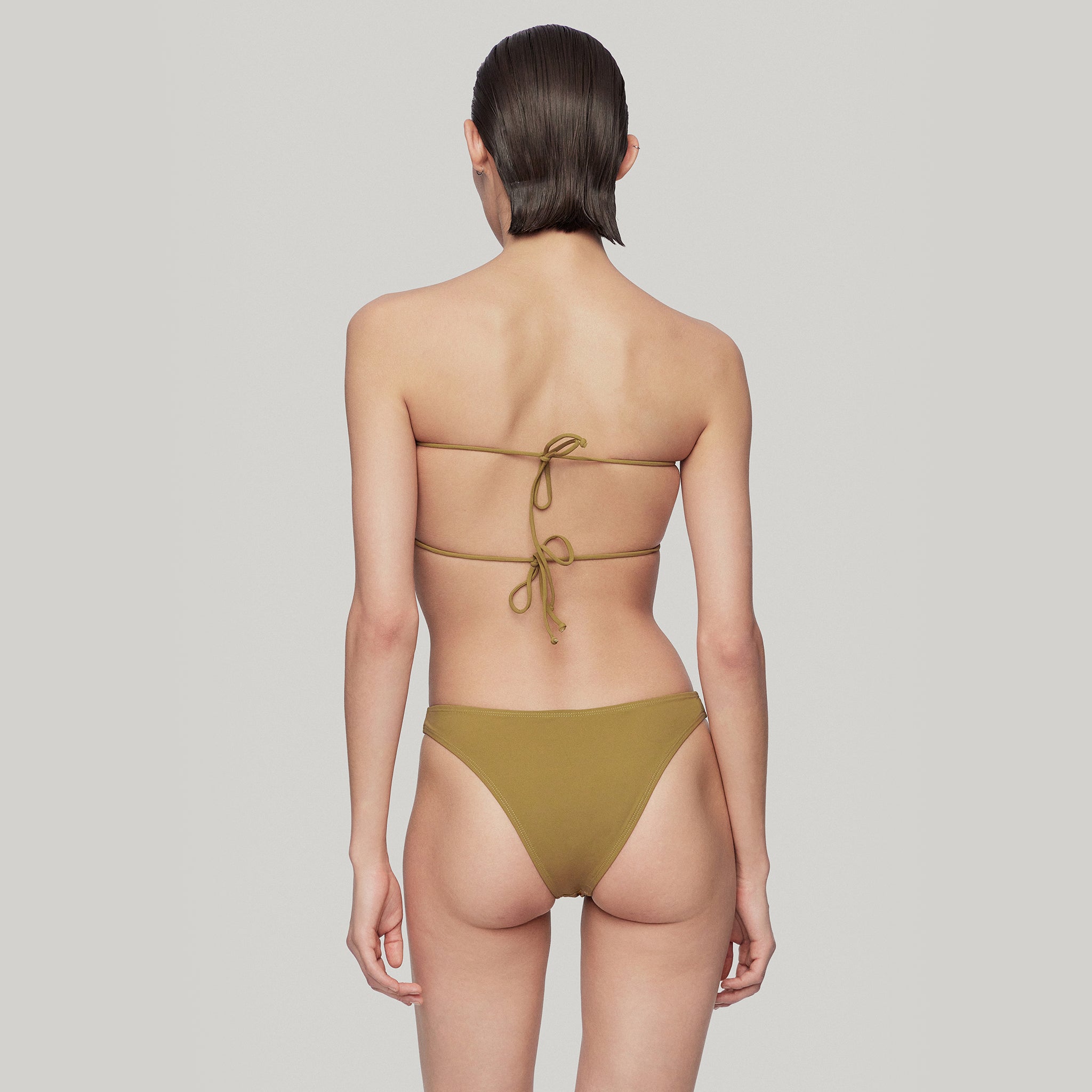 Drawstring Bikini Top,Ginger