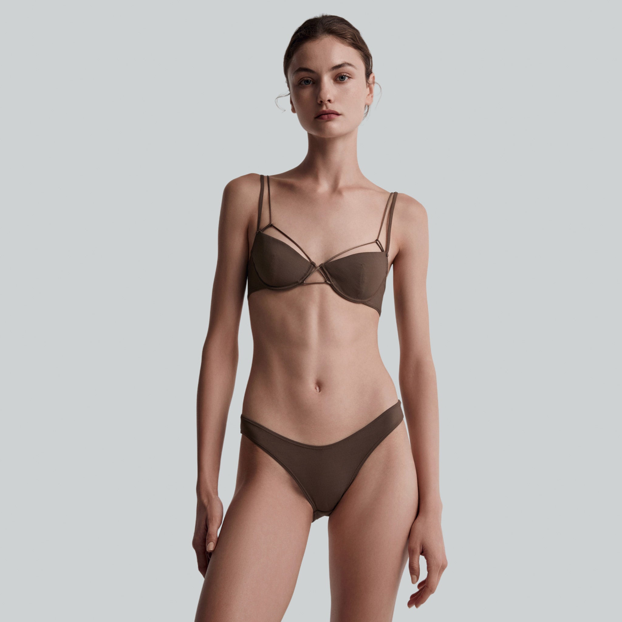 Underwire Padded Bra, Coffee