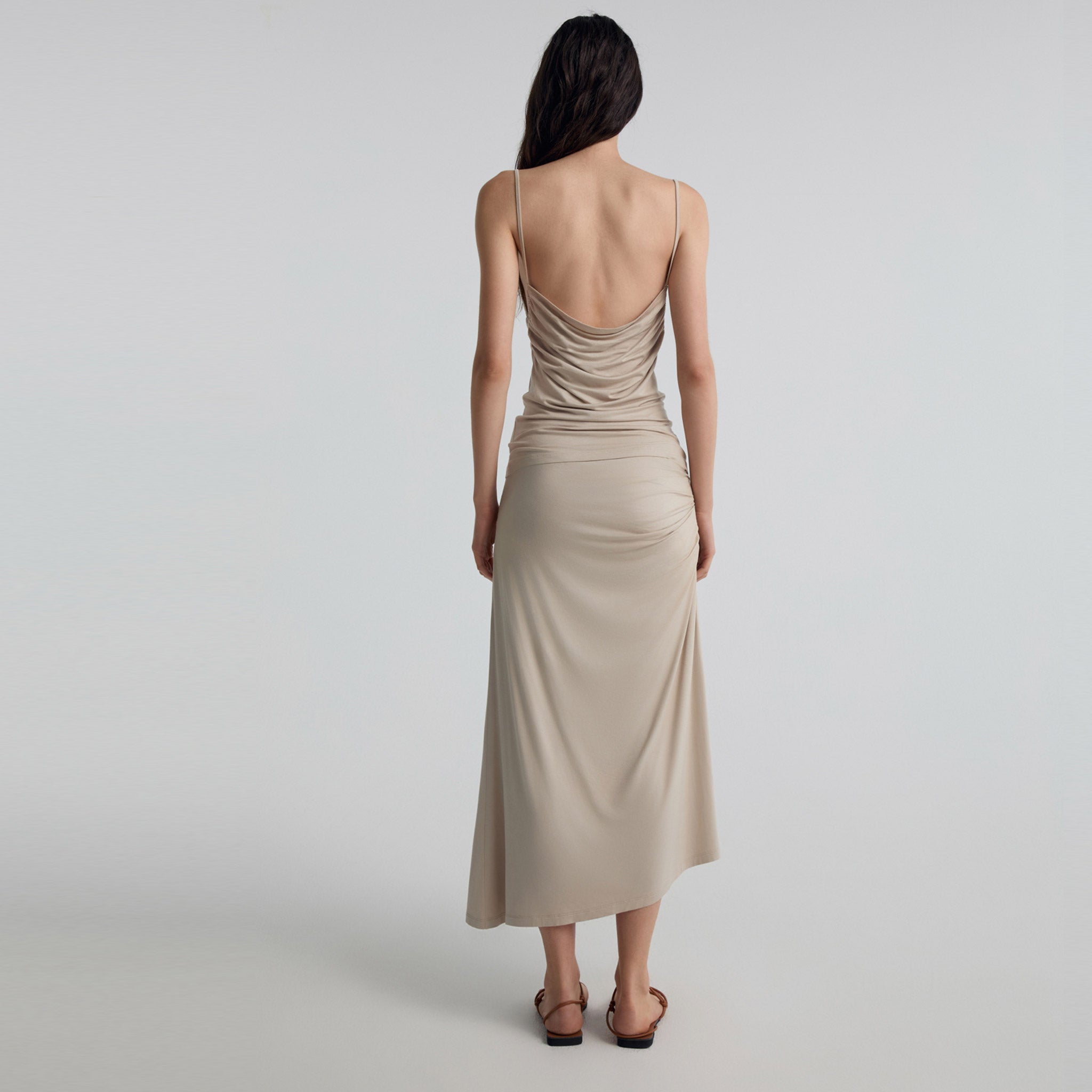 Gathering Jersey Camisole, Beige