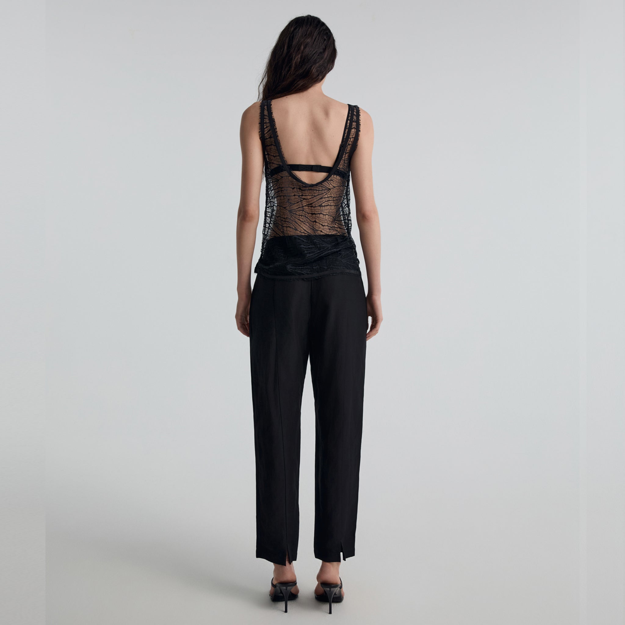 Lace Tank Top, Black
