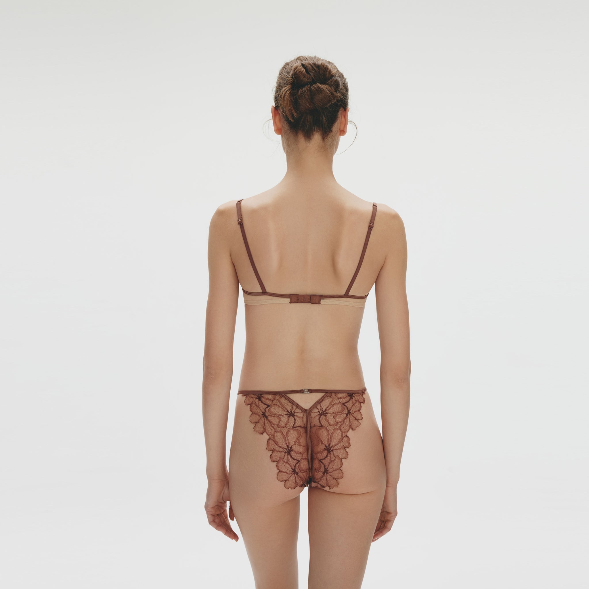 Leavers Eyelash Lace Underwire Bra,Marsala
