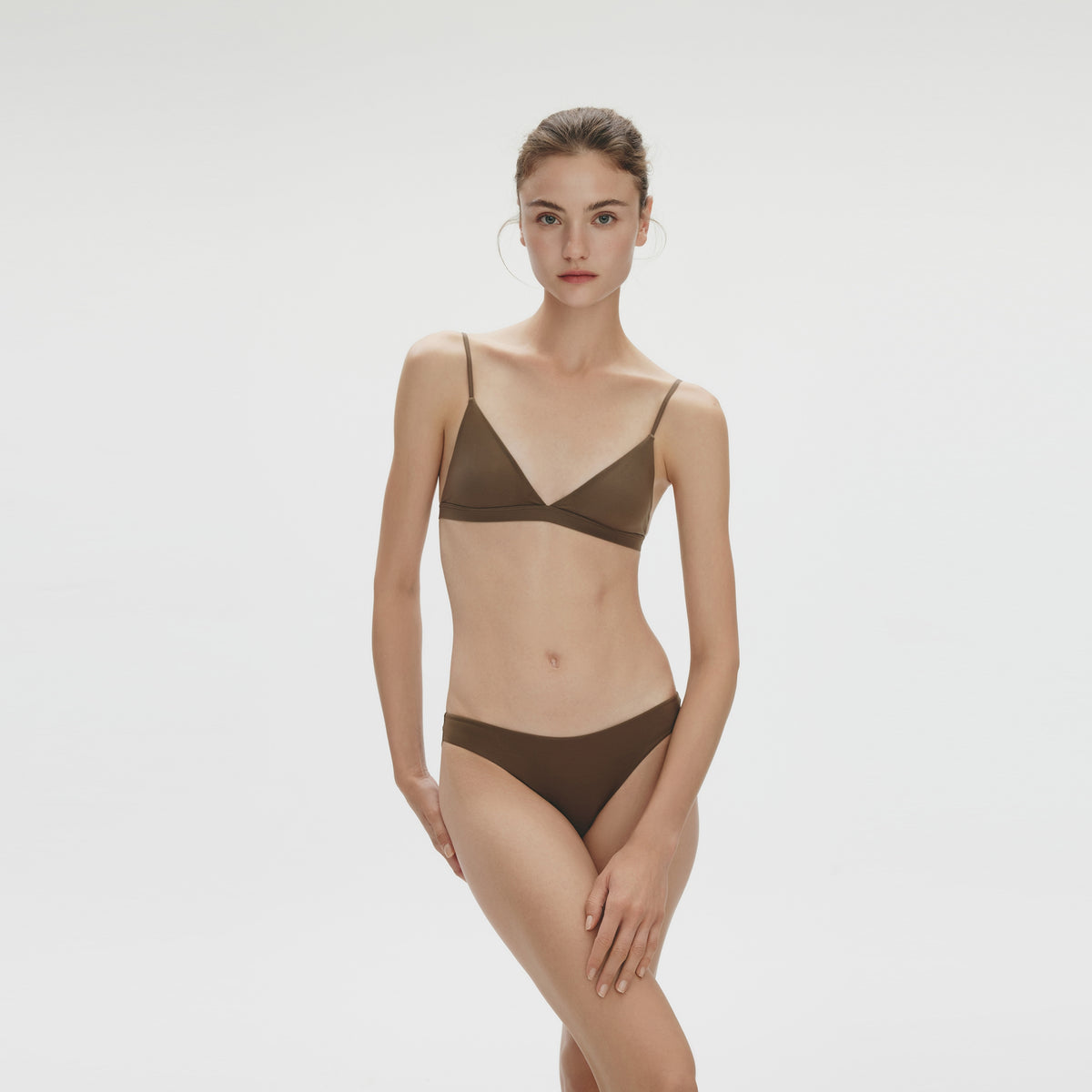 Molded Soft Triangle Bralette,Coffee