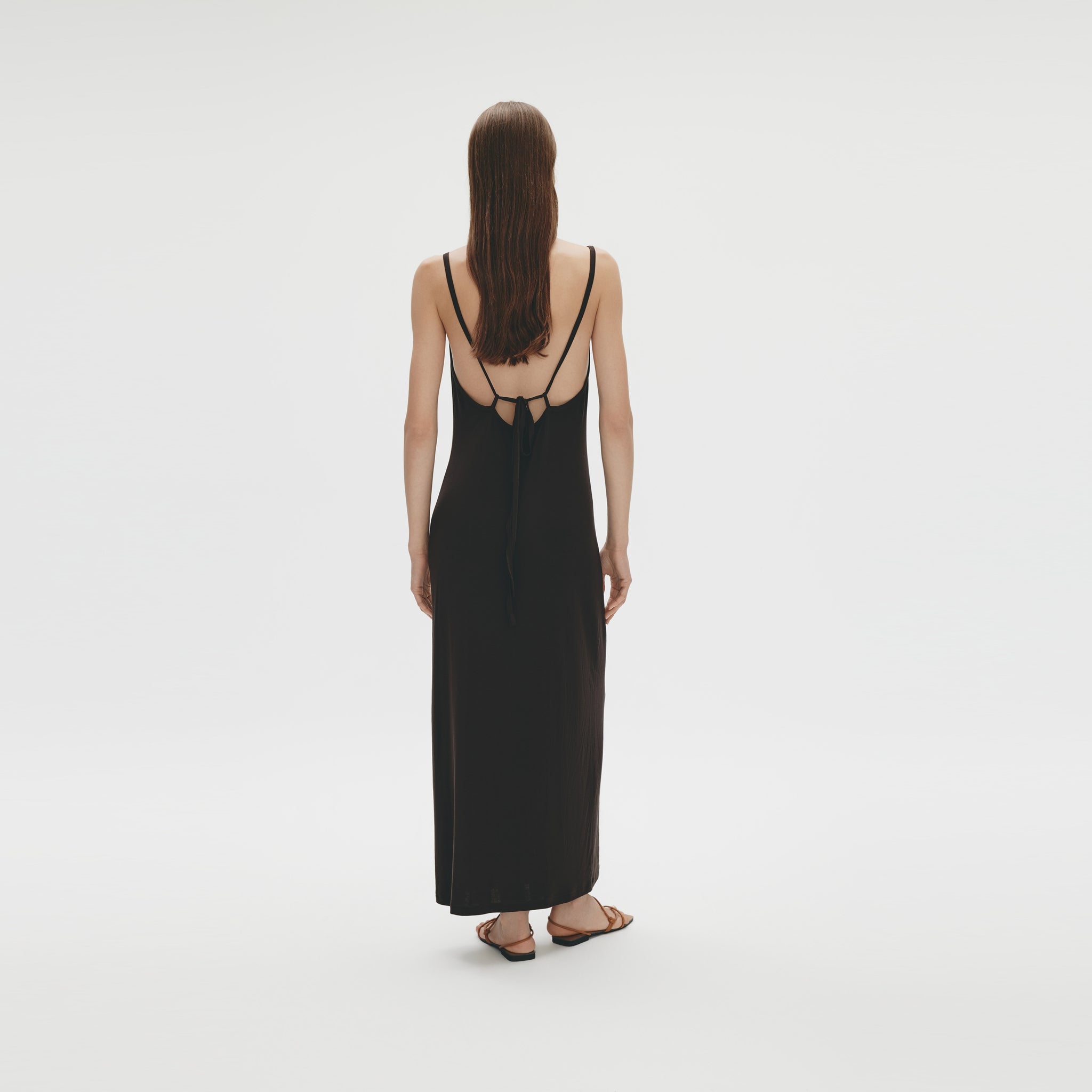 Tie-back Dress,Dark Americano