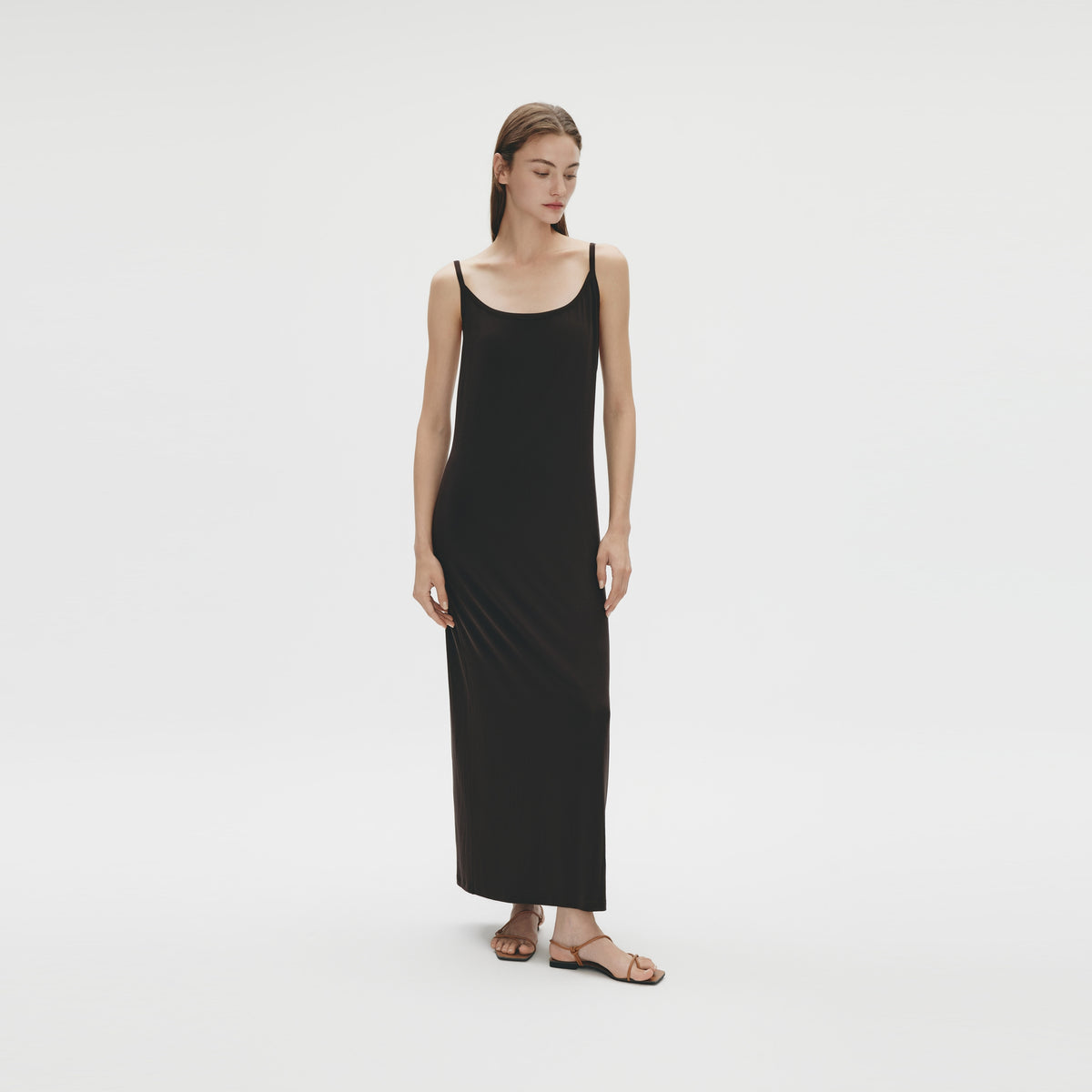Tie-back Dress,Dark Americano