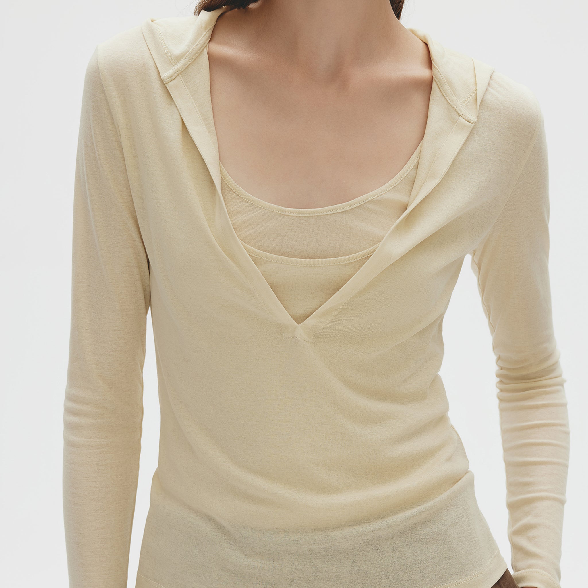 Longsleeves Hoody,Vanilla White