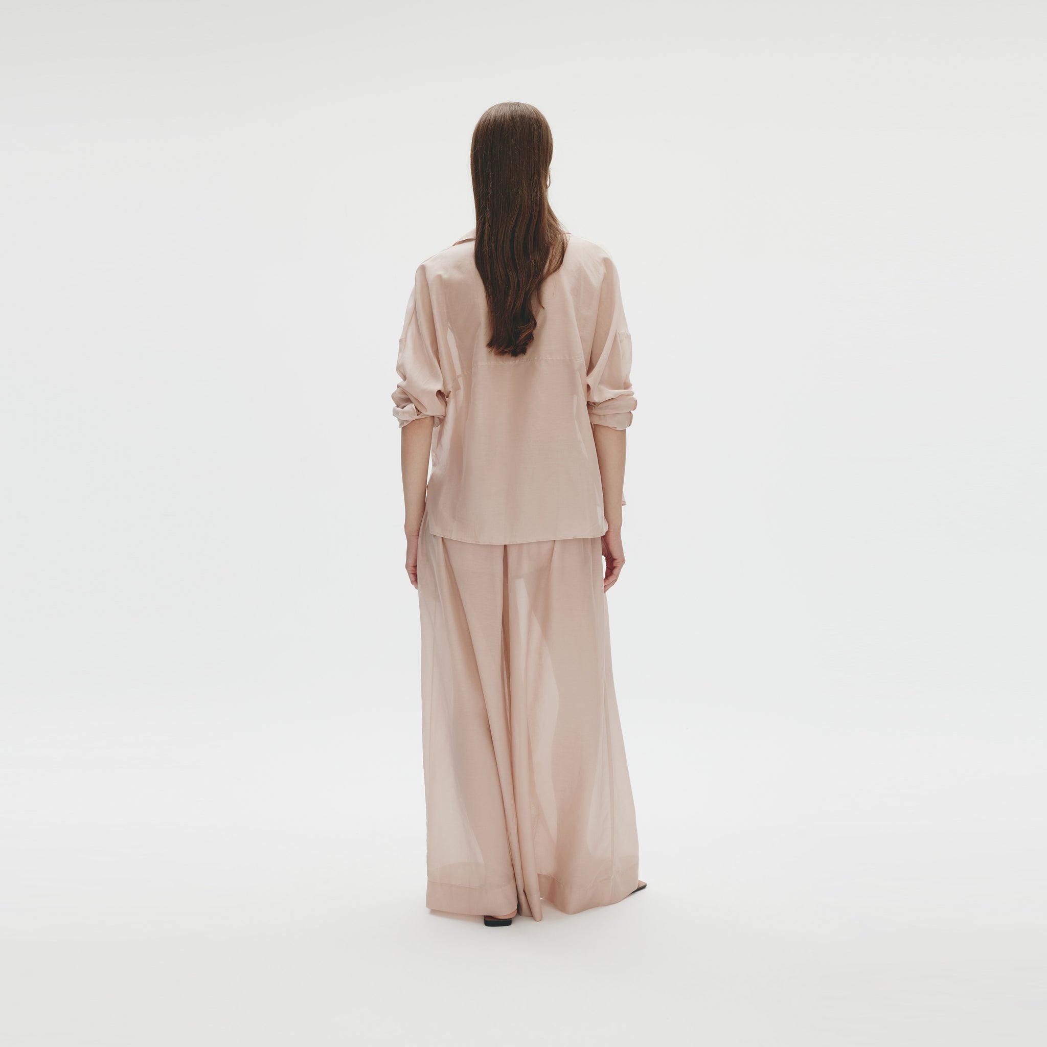 Cotton Silk Oversized Shirt,Dusty Pink