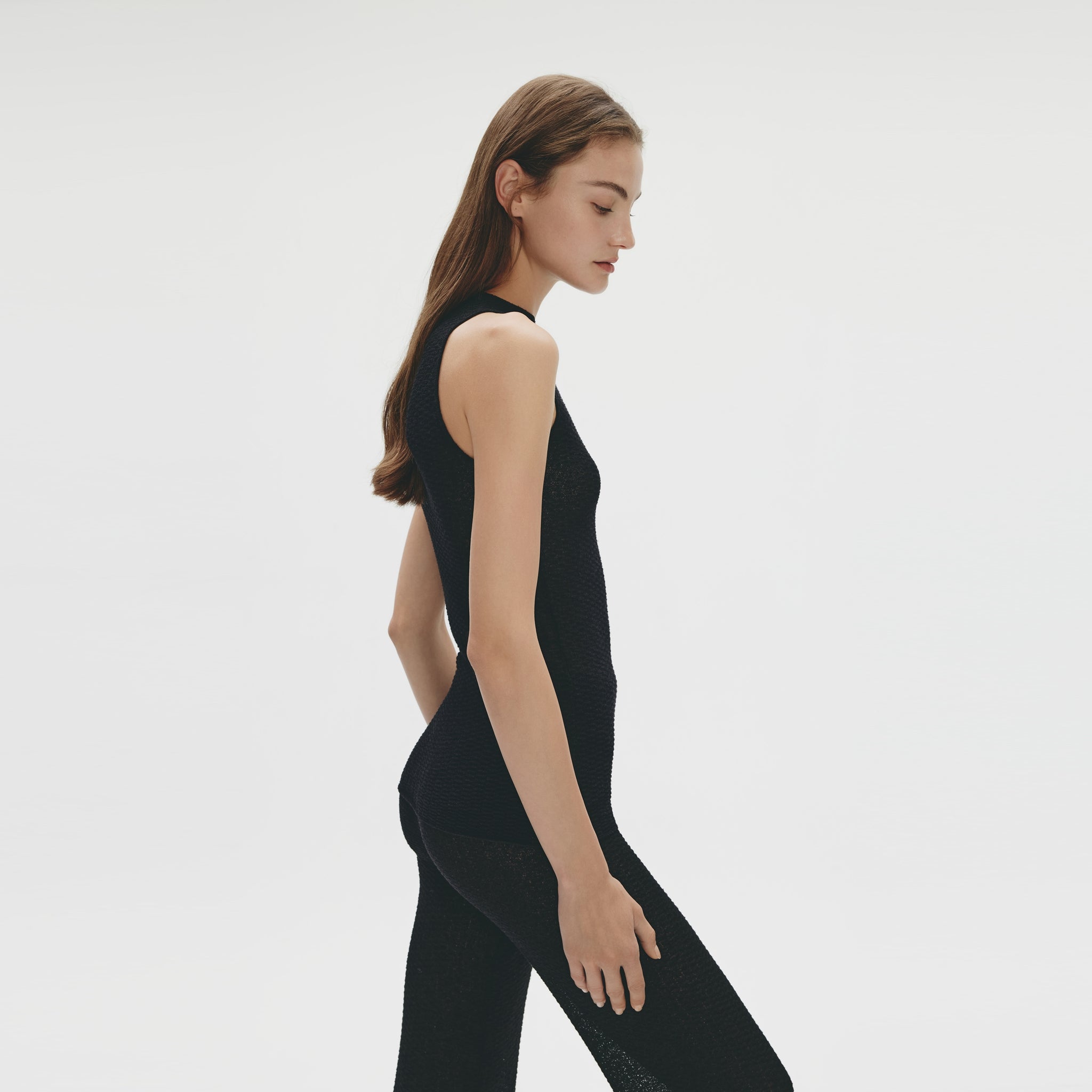 Turtleneck Tank,Black