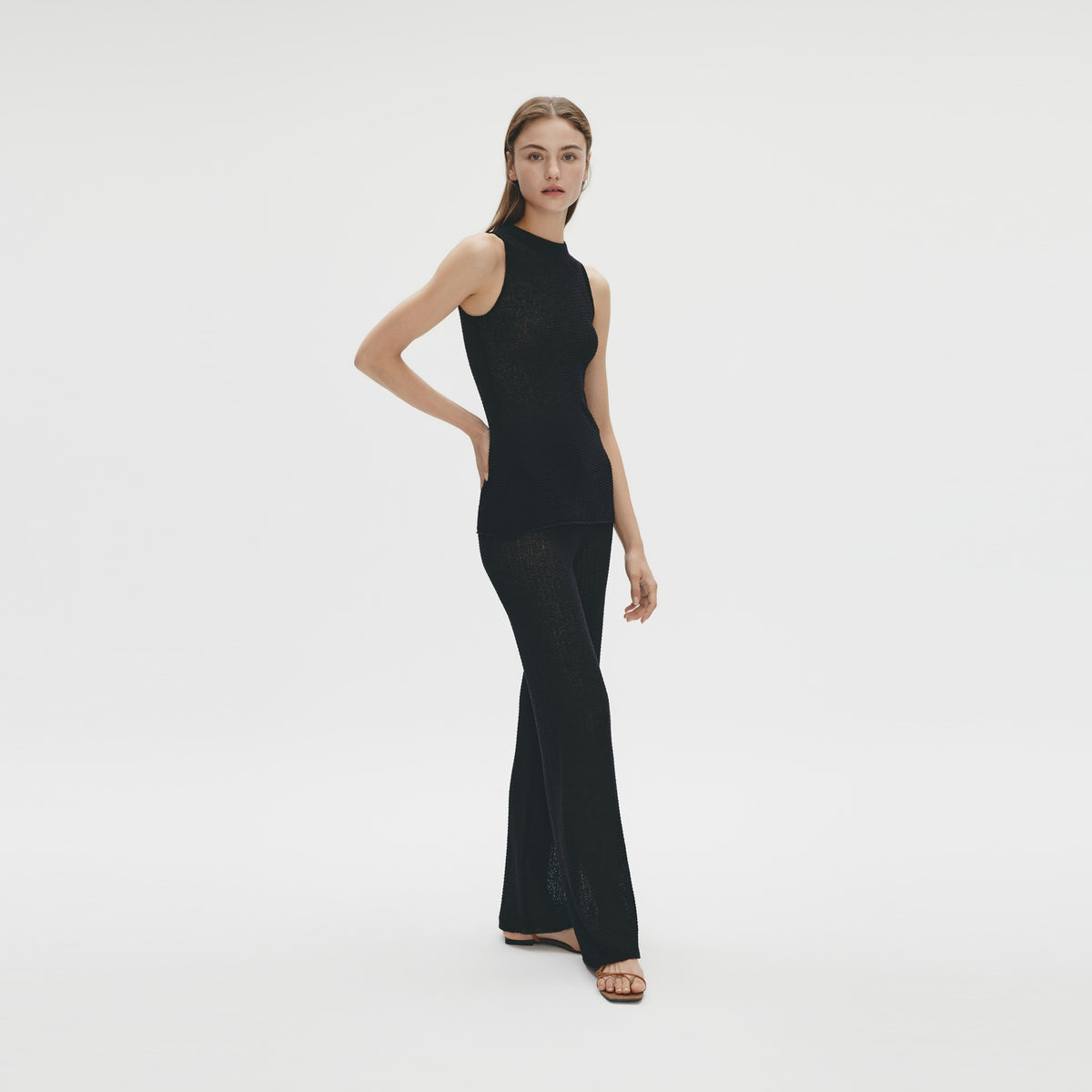 Turtleneck Tank,Black
