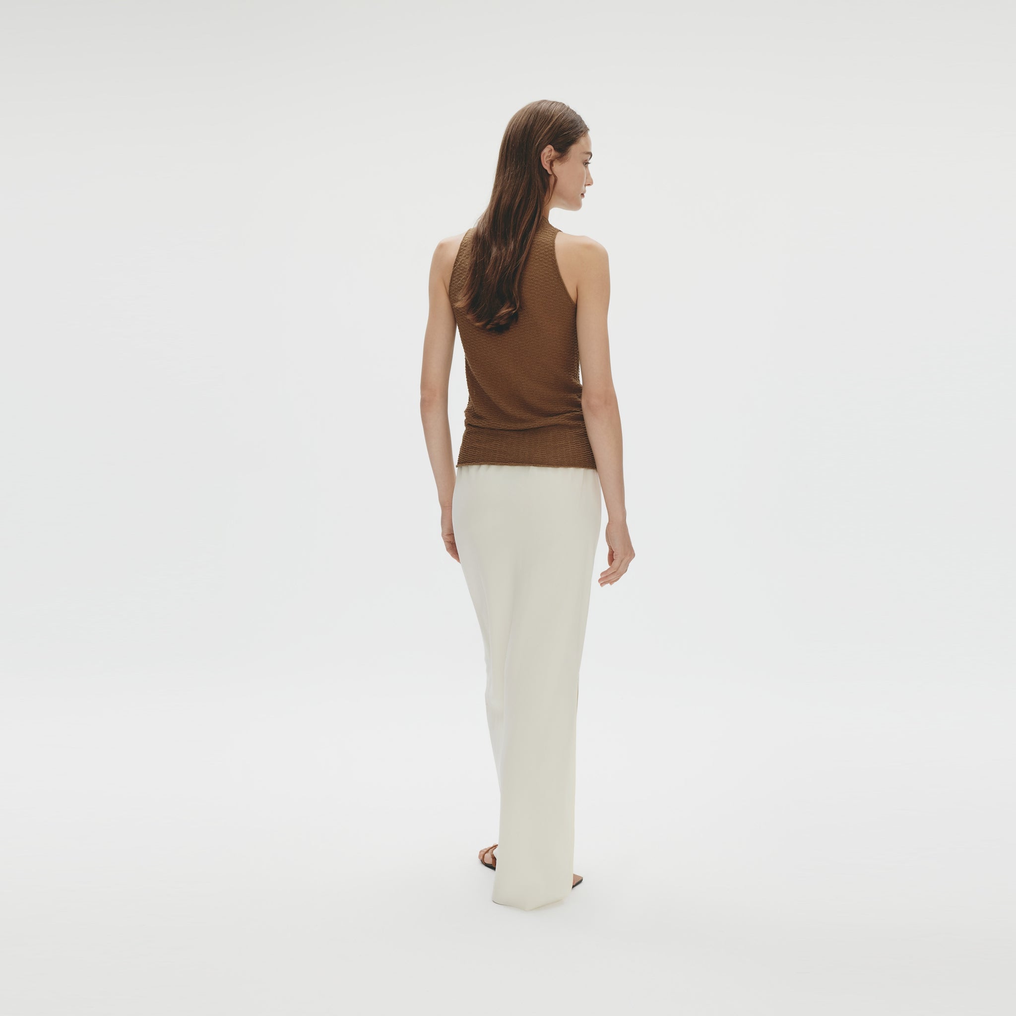Turtleneck Tank,Licorice Brown