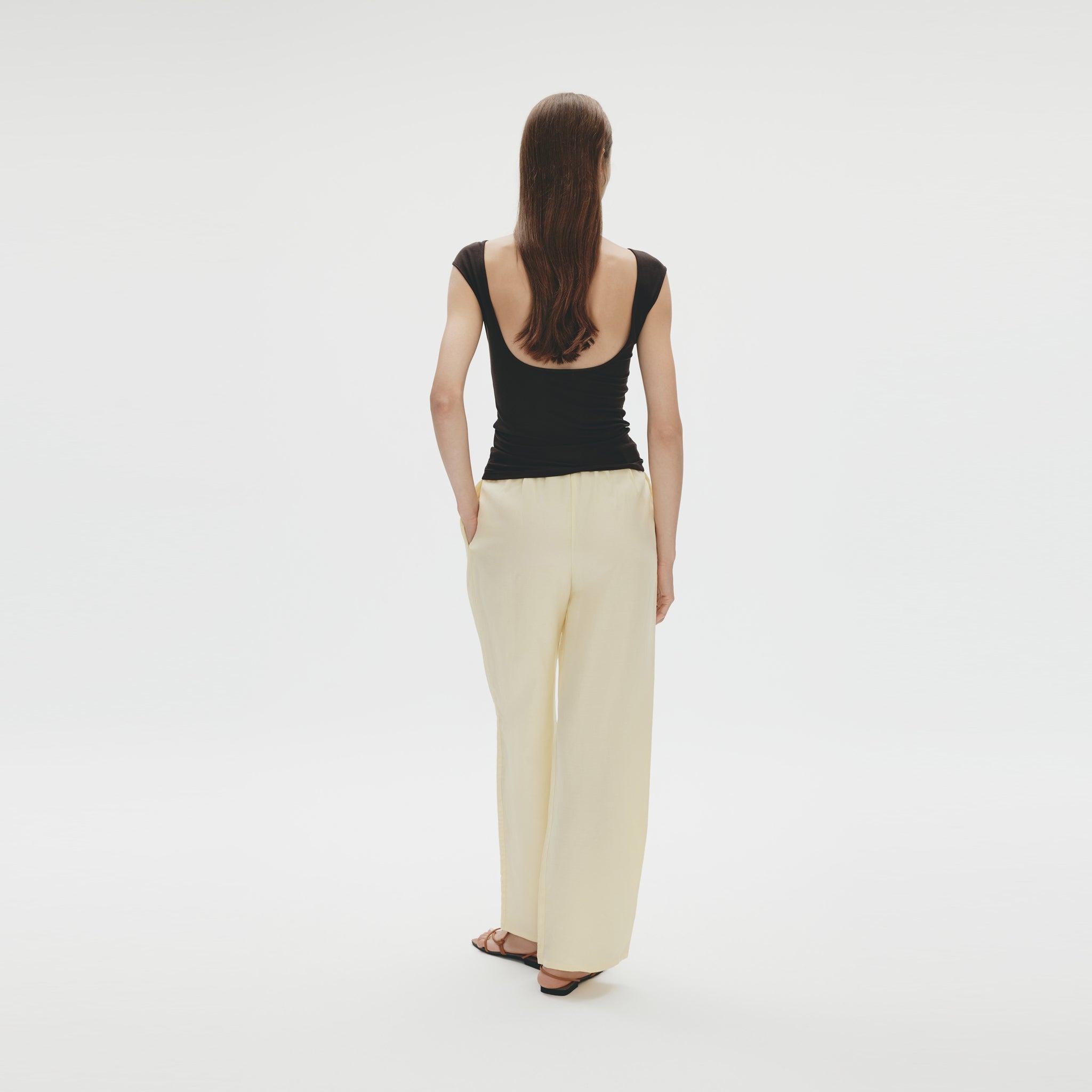 Low-back T-shirt,Dark Americano