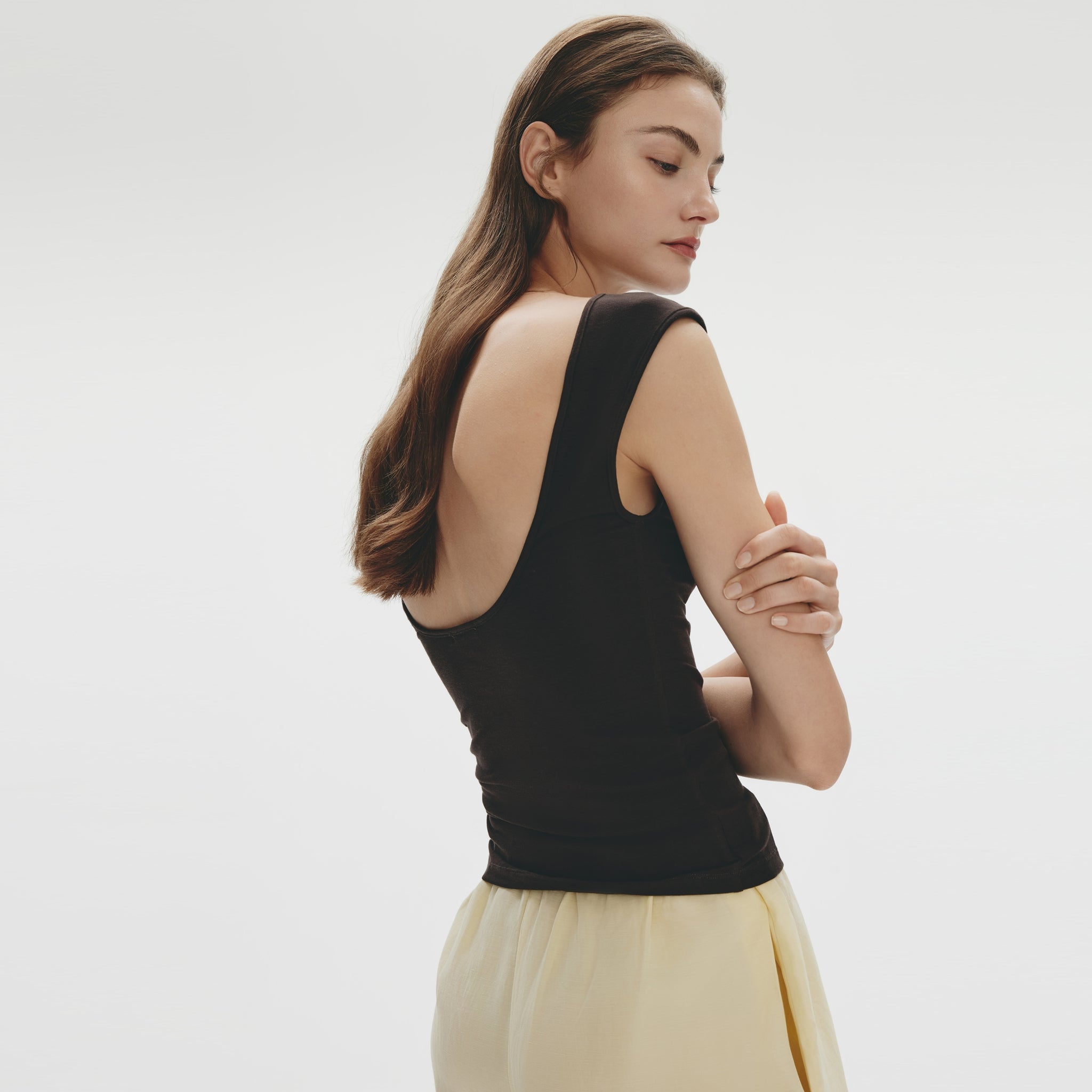 Low-back T-shirt,Dark Americano