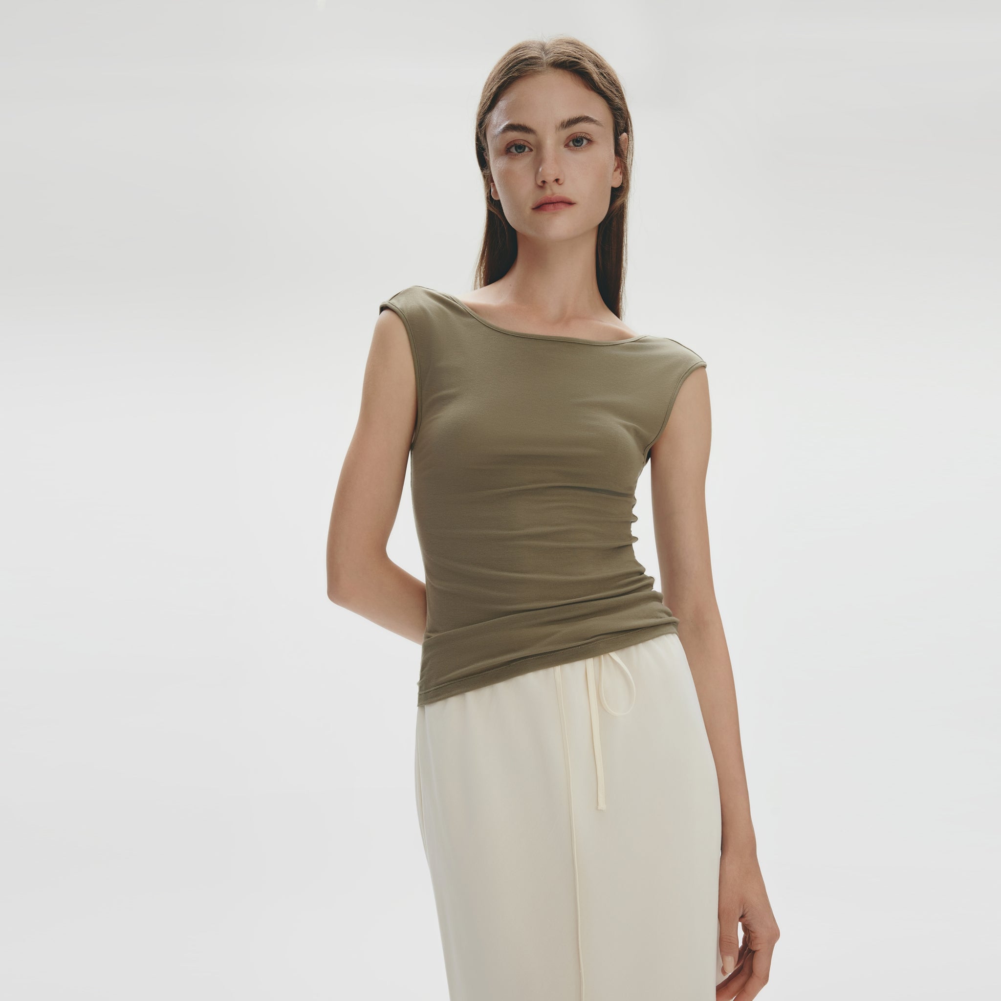 Low-back T-shirt,Grey Oliver