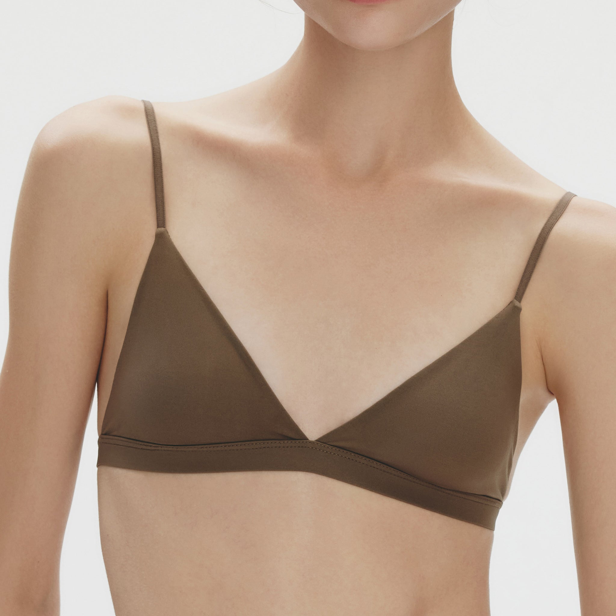 Molded Soft Triangle Bralette,Coffee