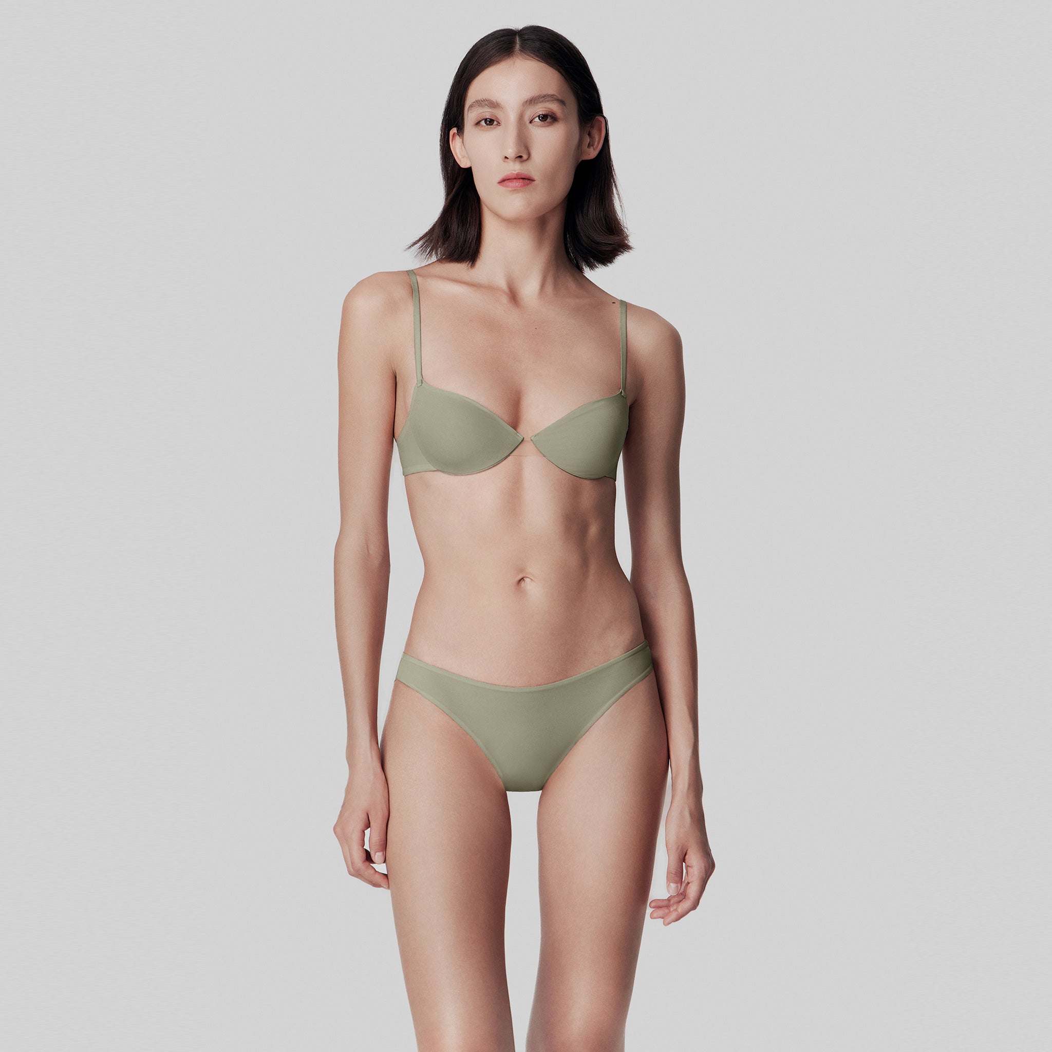 Molded Soft Underwire Bra,Ash Green