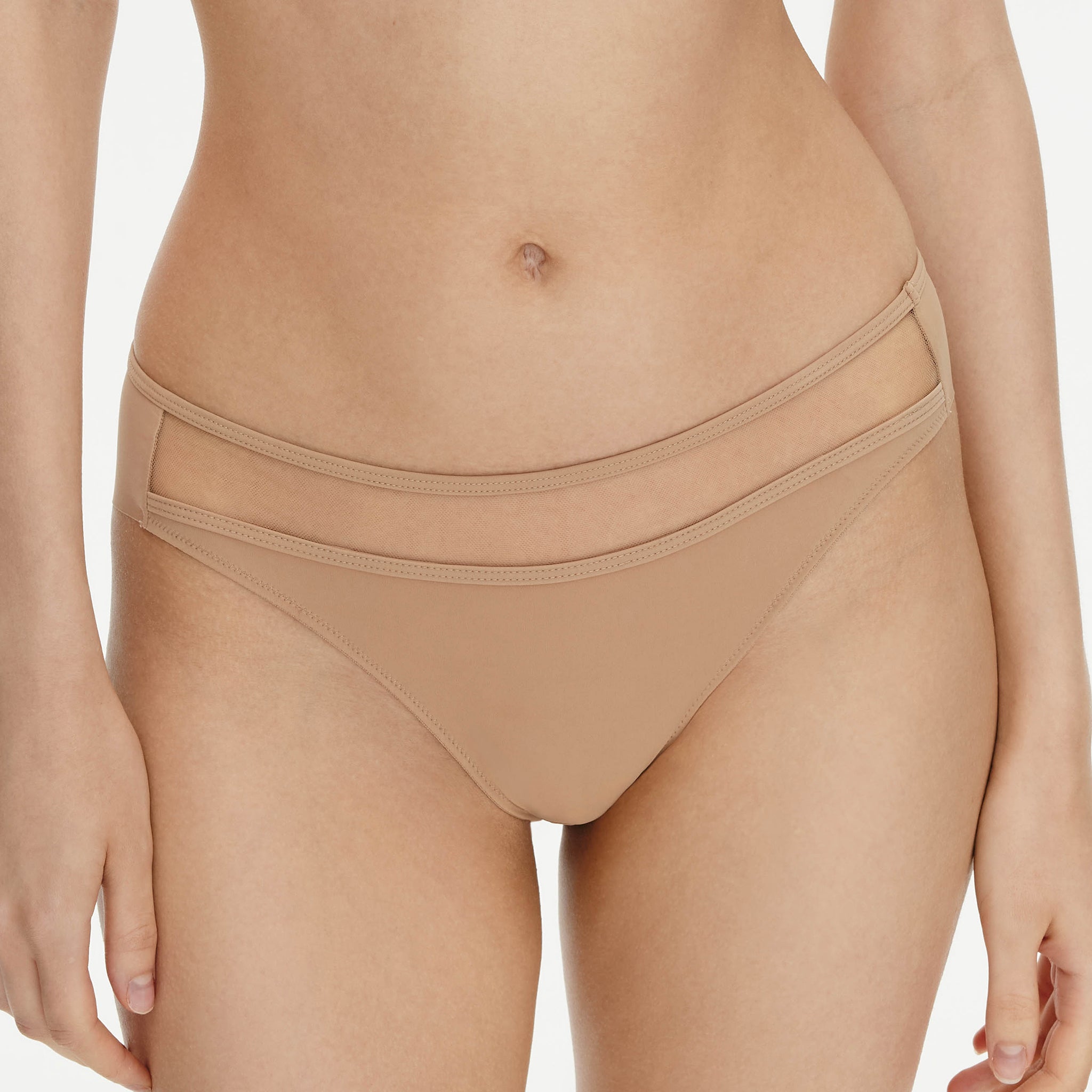 Stitching Mid-waist Briefs,Shifting Sand