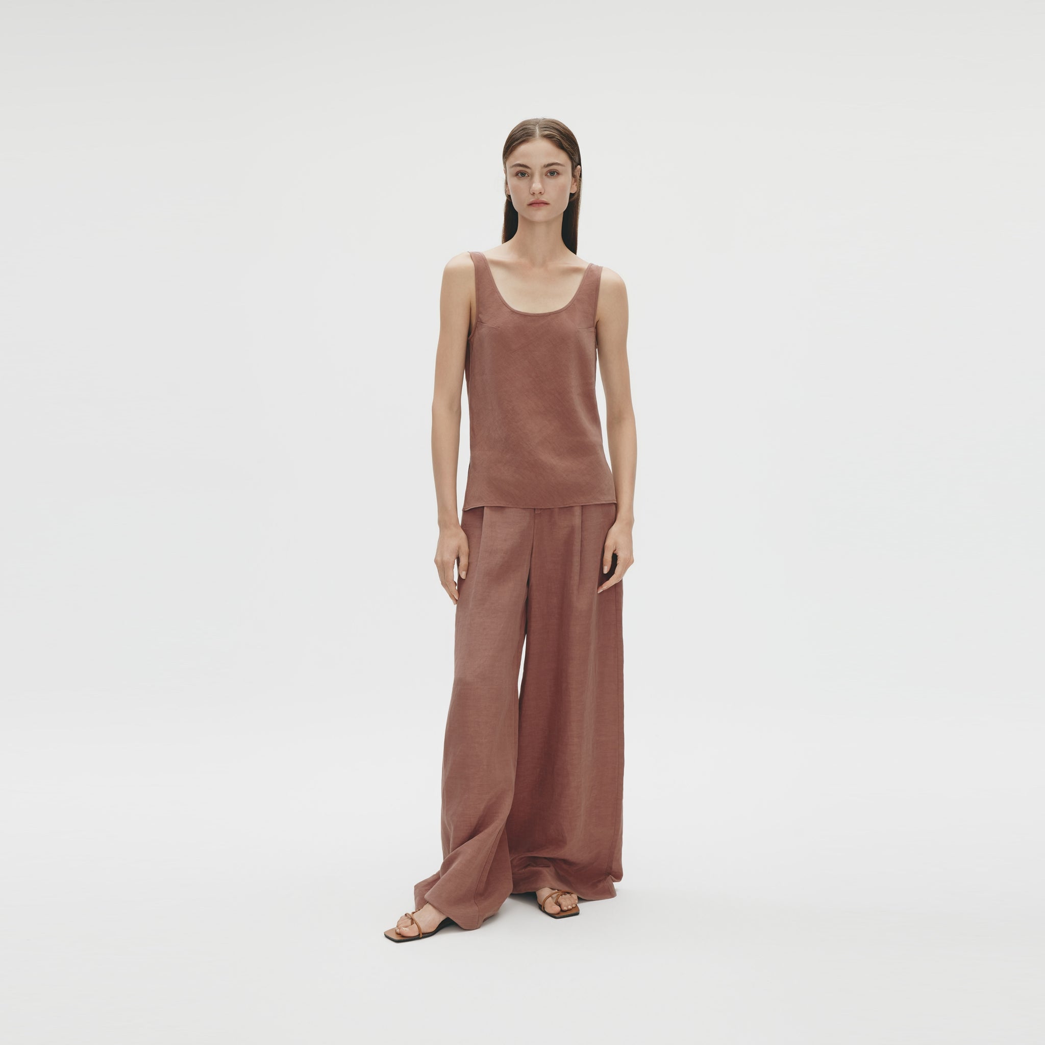 Bias-cut Tank,Mulberry Brown