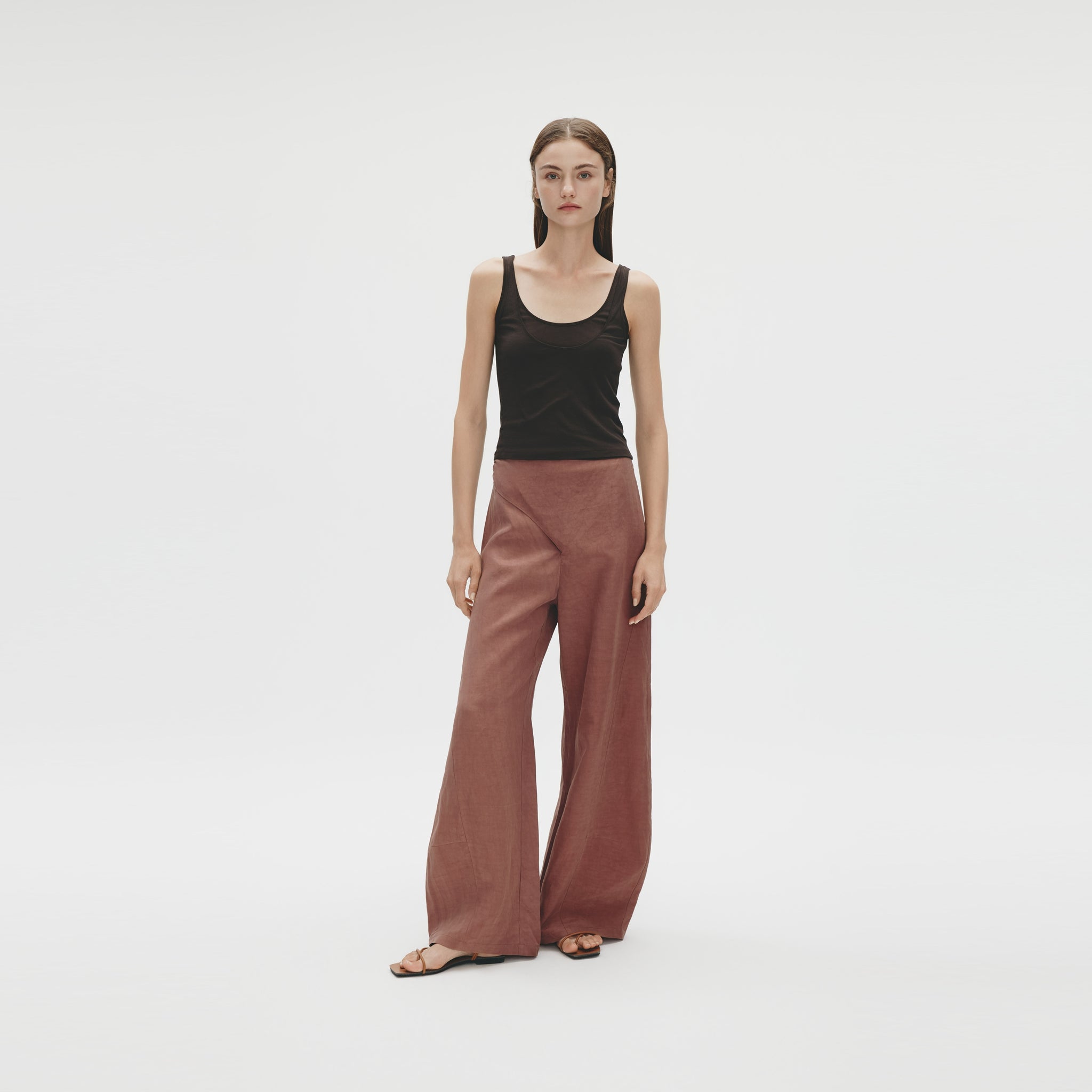 Double-layered Tank, Chocolate Brown