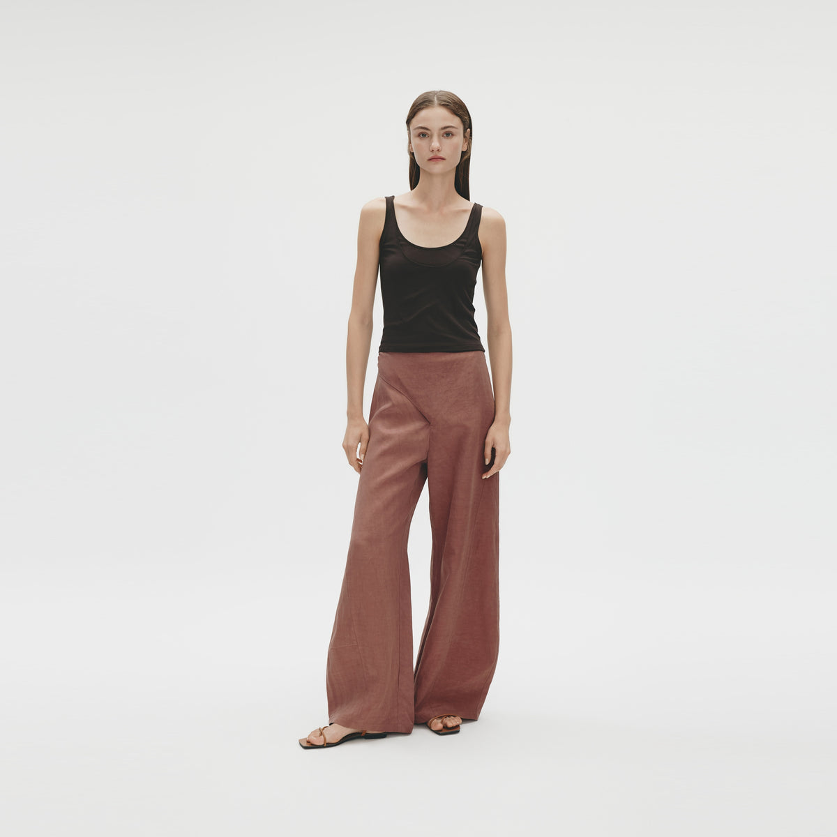 Double-layered Tank, Chocolate Brown