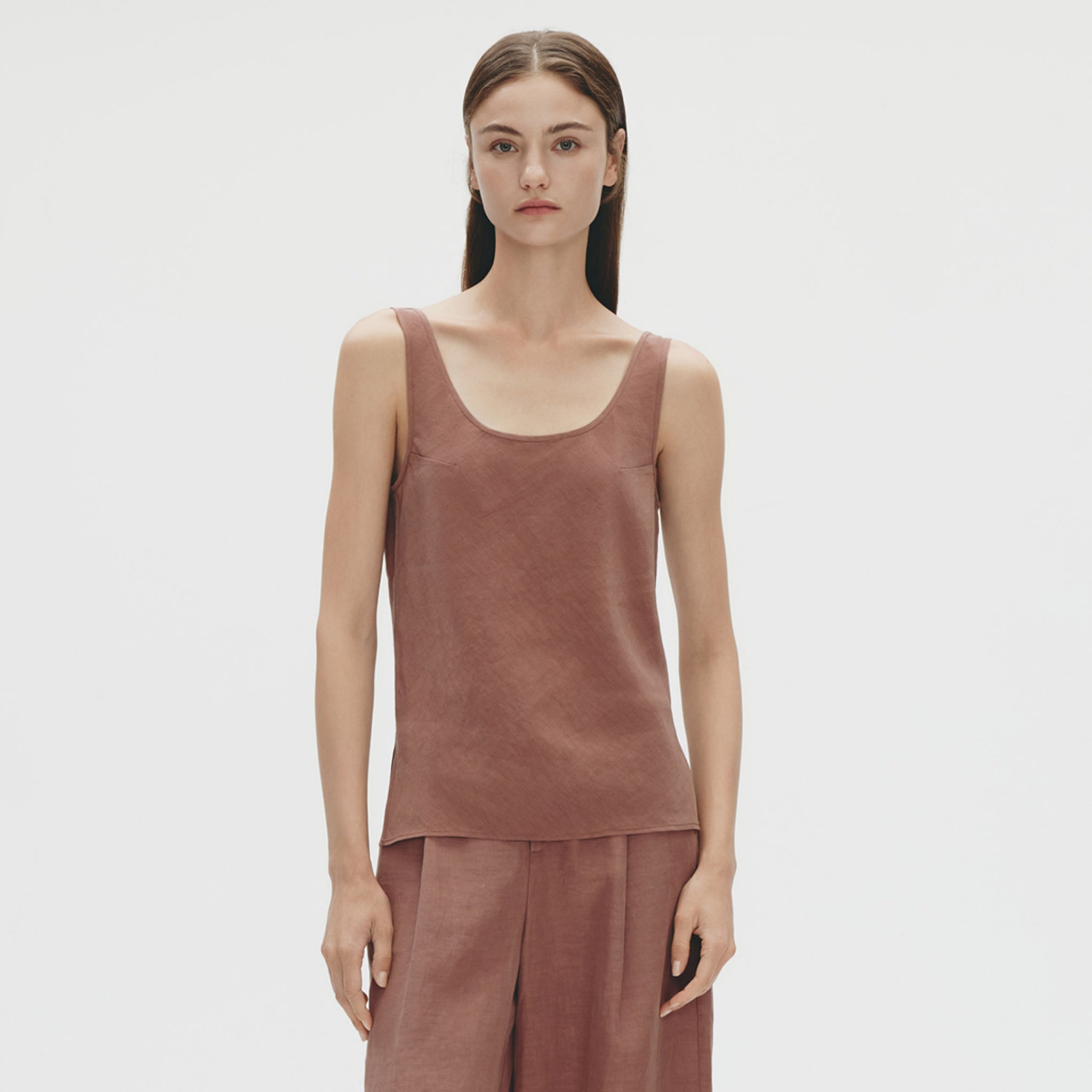 Bias-cut Tank,Mulberry Brown