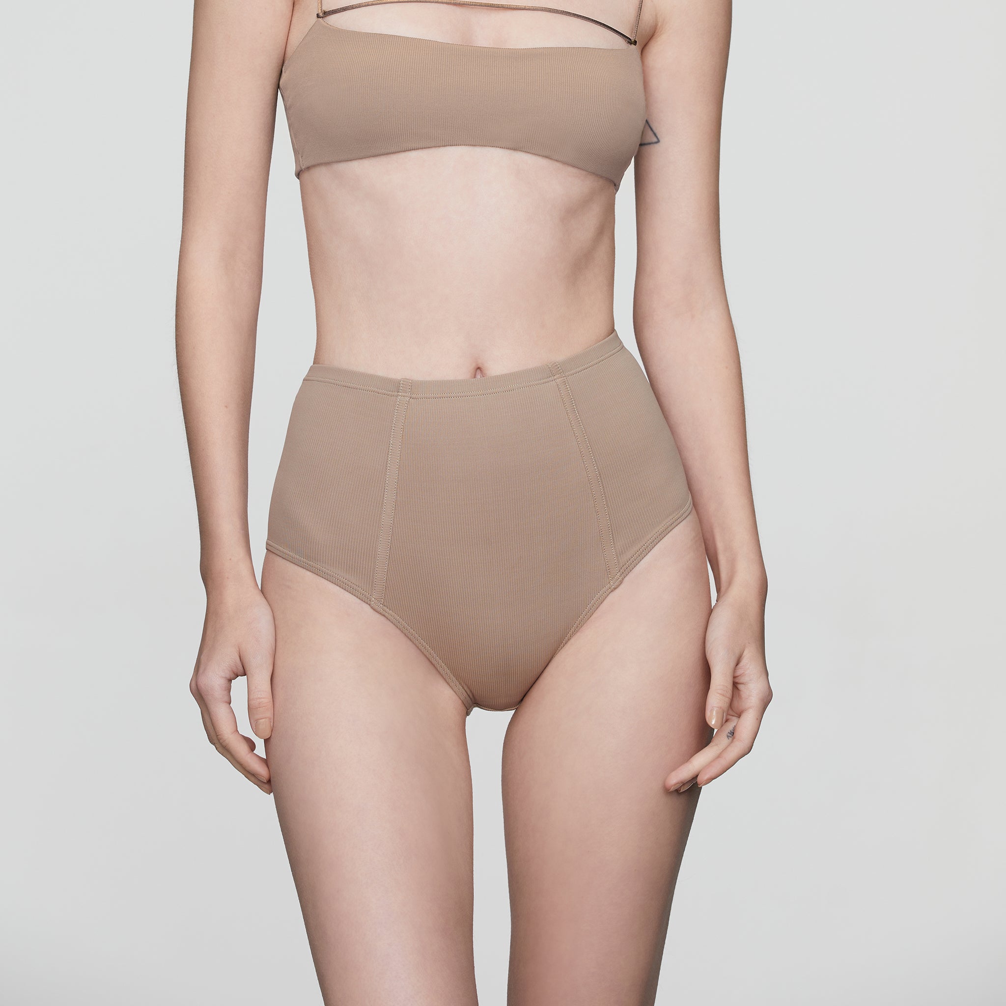 Eco High-rise Briefs, Light Brown