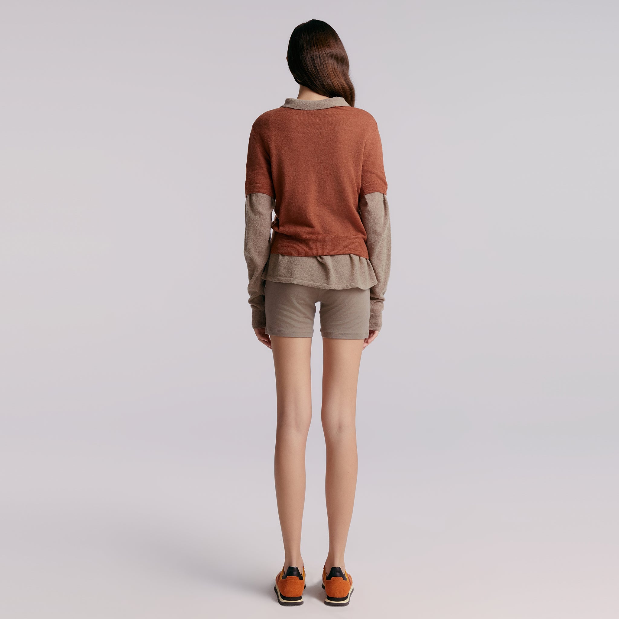 Knitted T-shirt,Caramel Brown