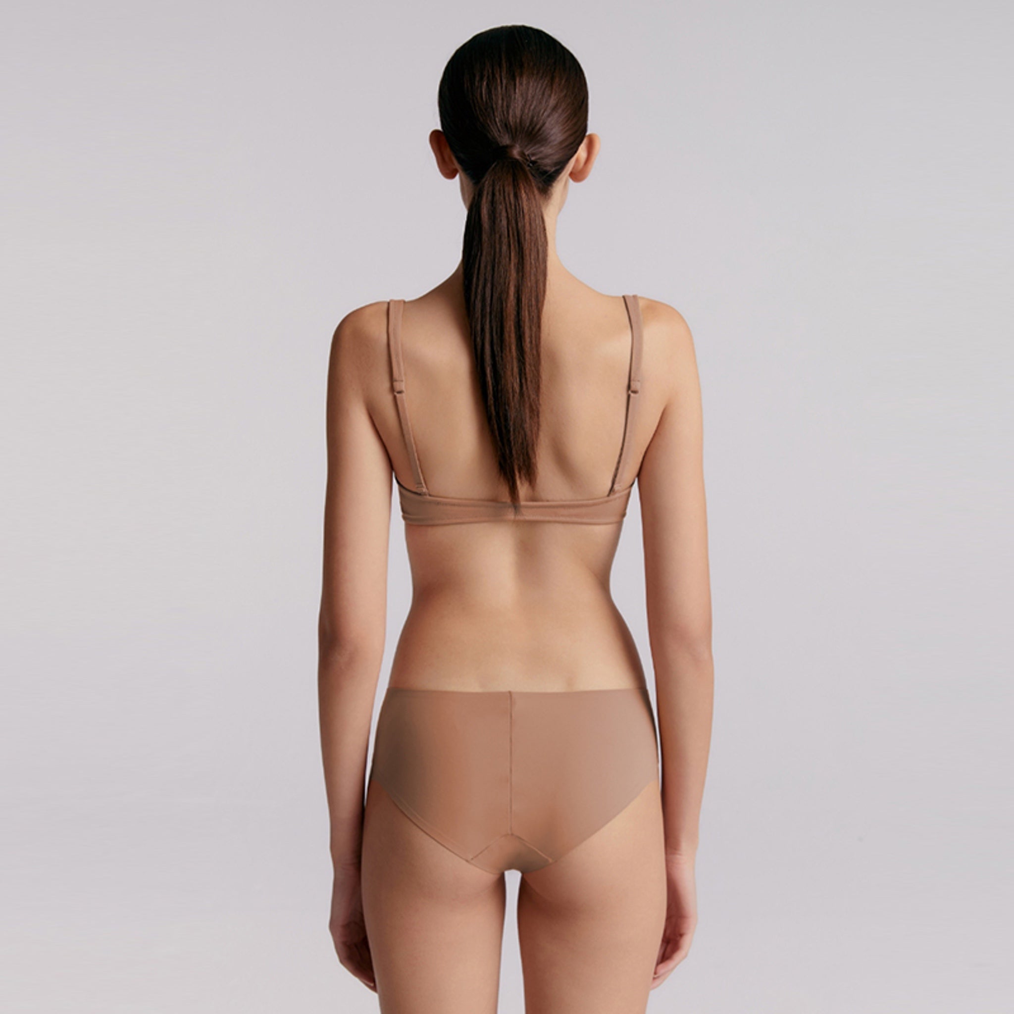 Square Neckline Bralette,Skin-Pink