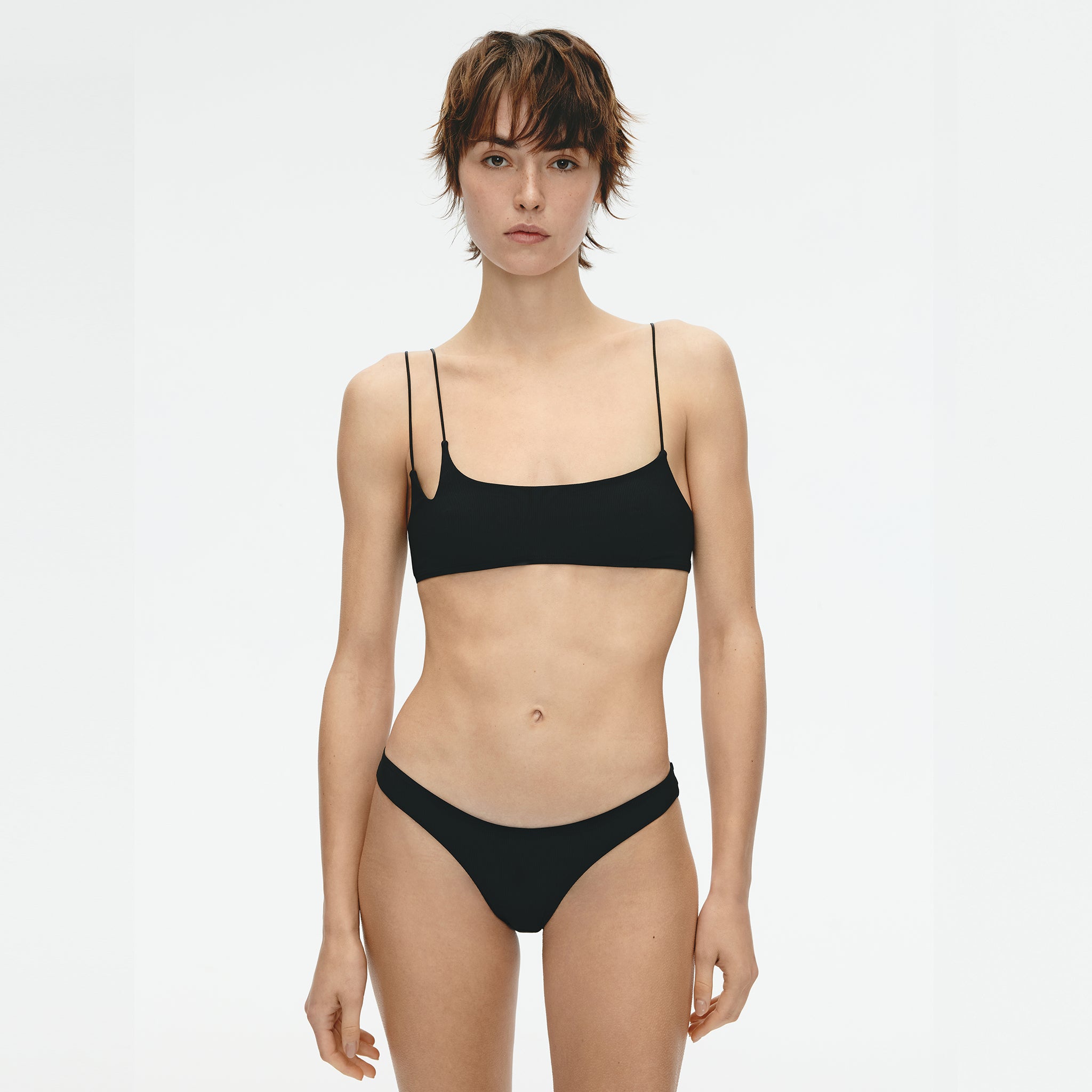 Asymmetric Eco-friendly Tube Bra,Black