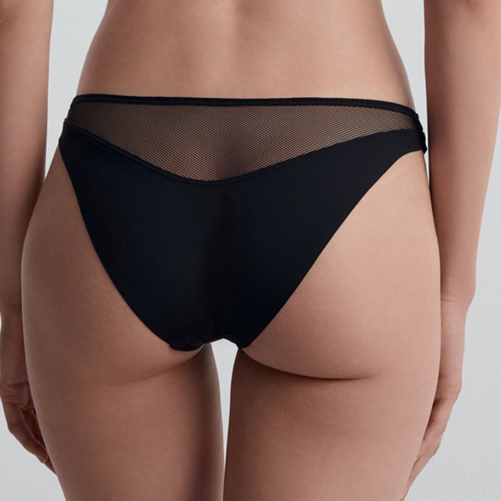 Fishnet  Mid-rise Briefs, Black