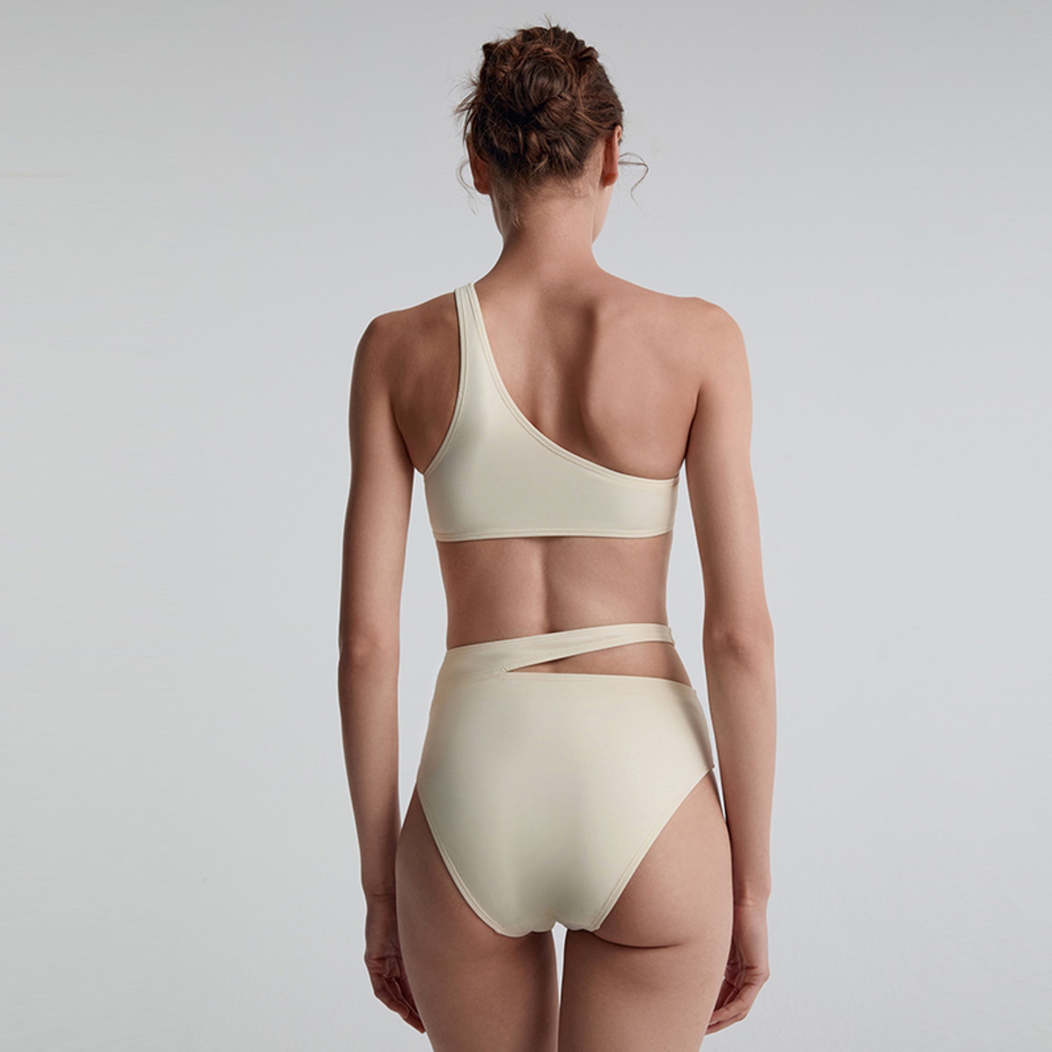 One-Shoulder Underwire Bikini Top, Vanilla White