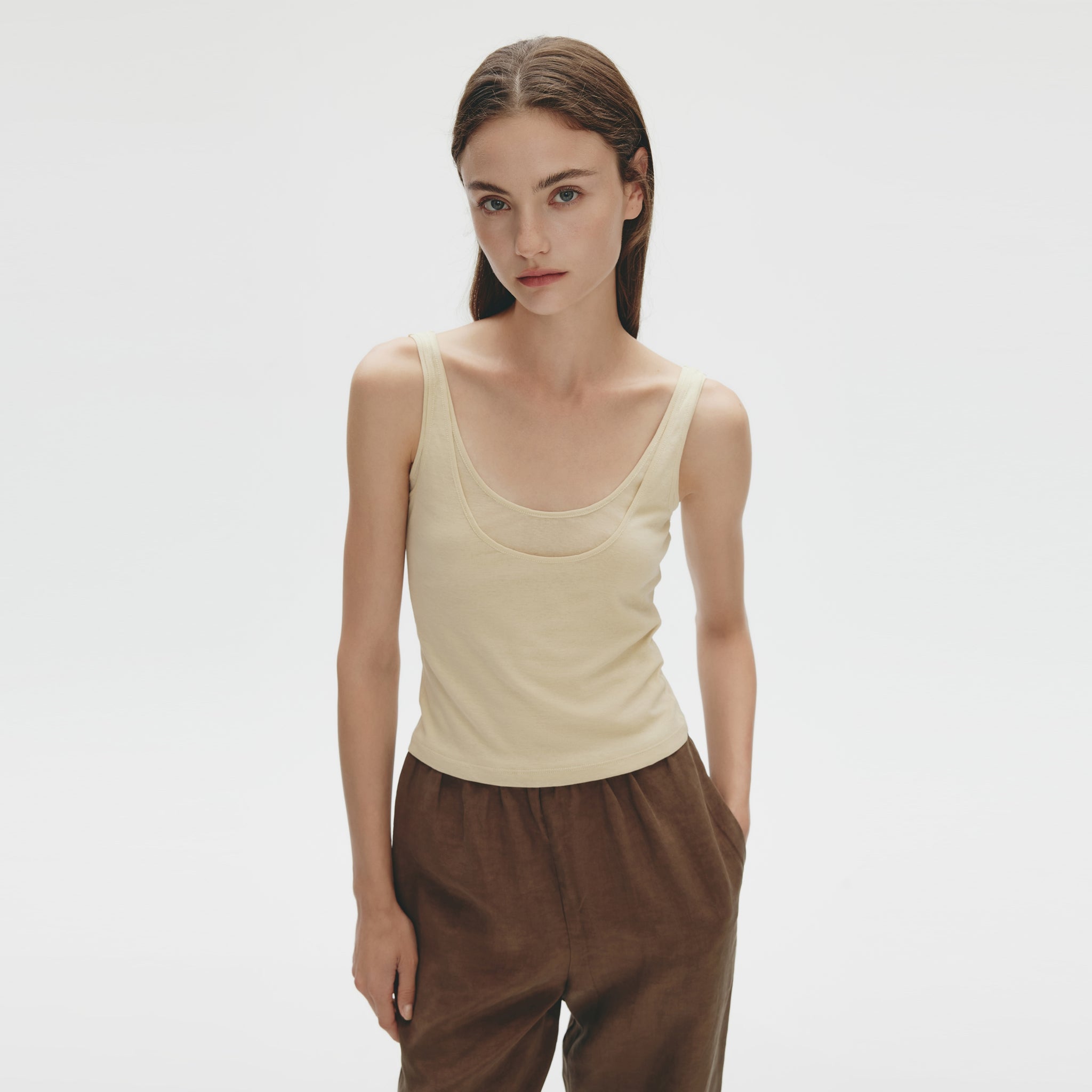 Double-layered Tank, Vanilla White