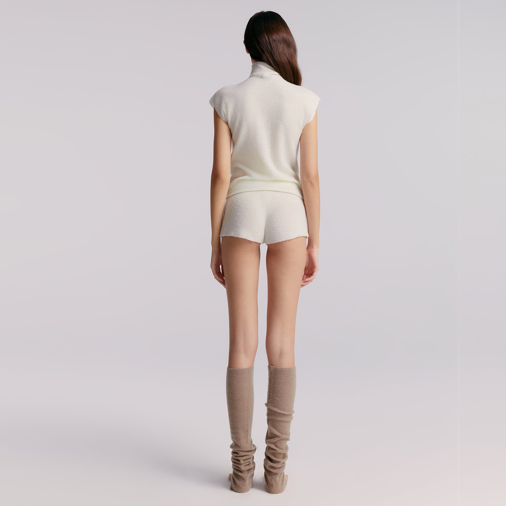 Sleeveless Sweater with Turtleneck,Snow-White