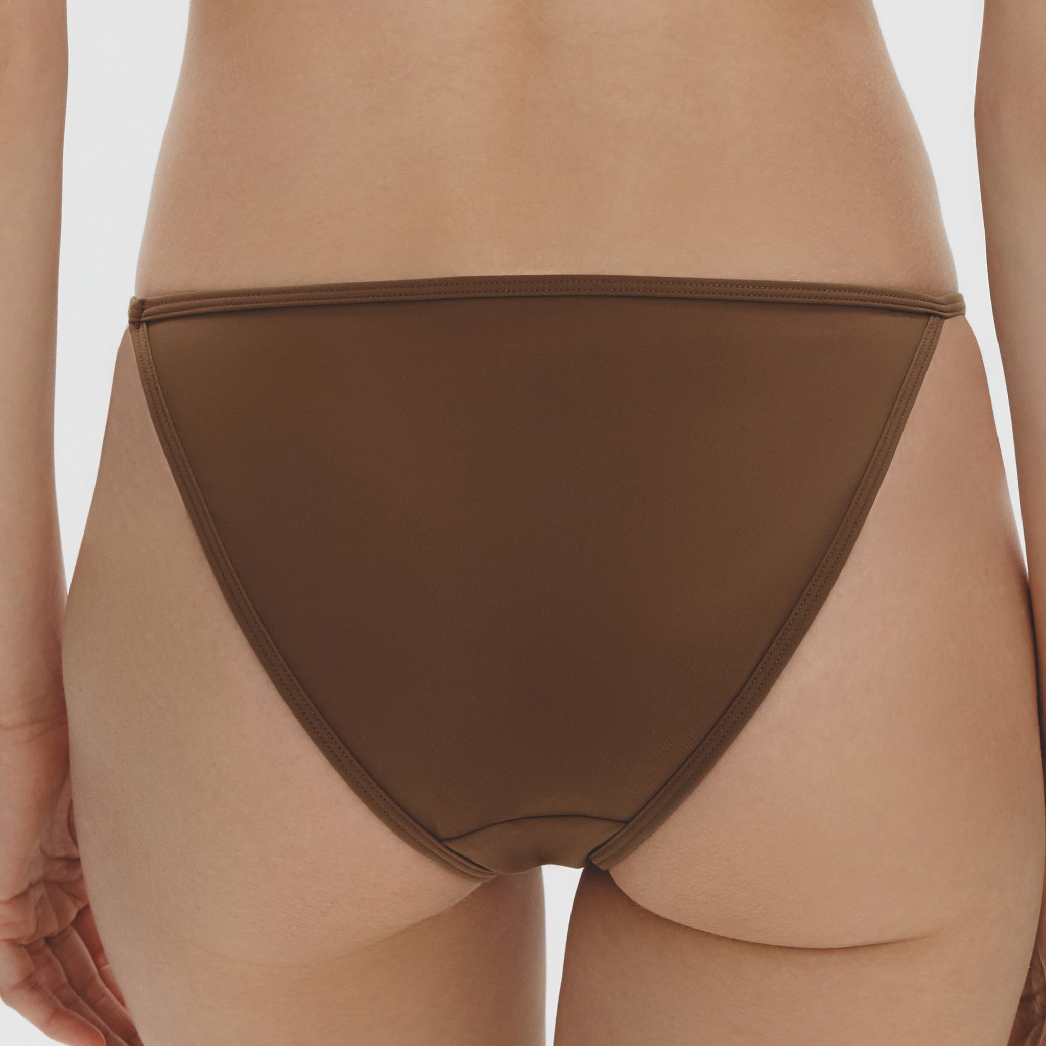 Embroidery Mid-rise Brief,Marsala