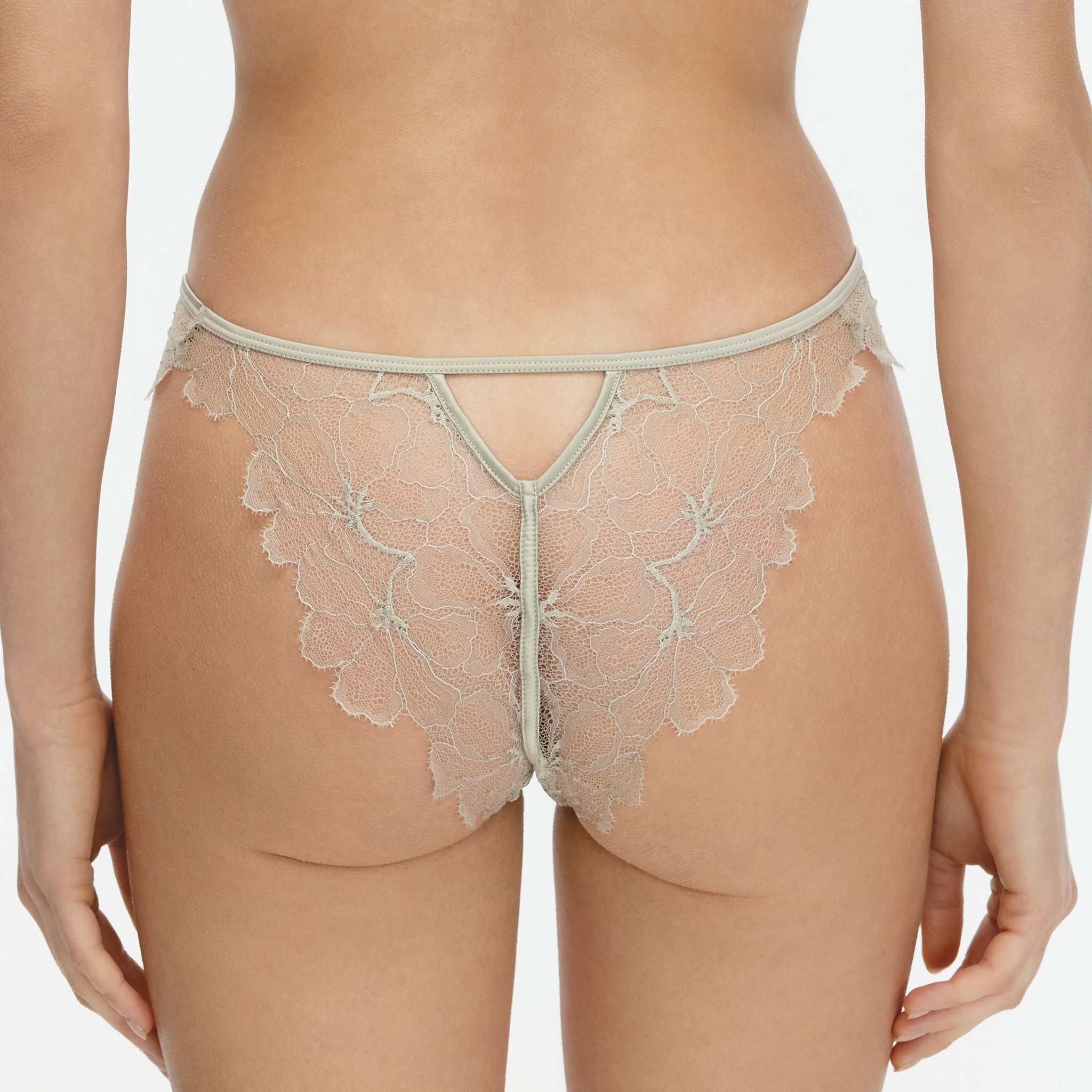 Leavers Eyelash Lace Mid-rise Brief,Spray Green