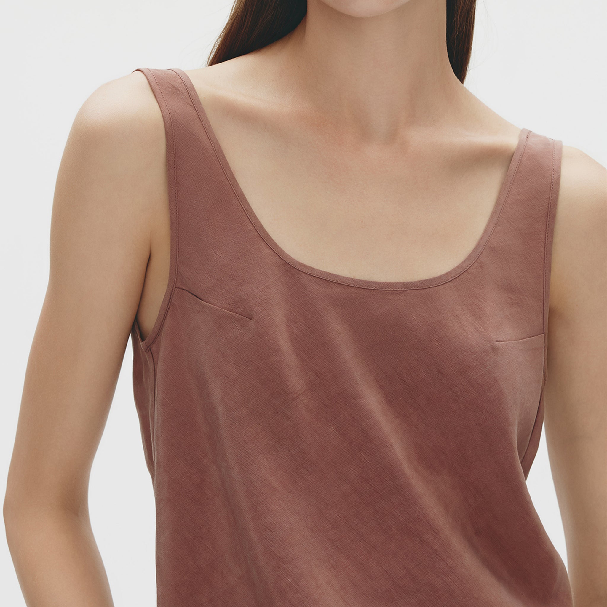Bias-cut Tank,Mulberry Brown